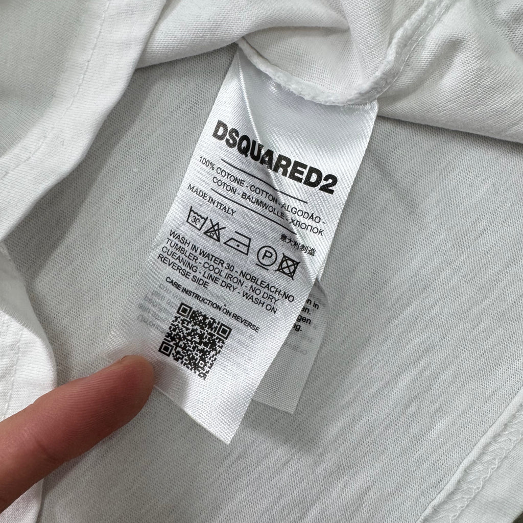 Dsquared2 Canadian Heritage Multi-Patch White Cotton T-Shirt