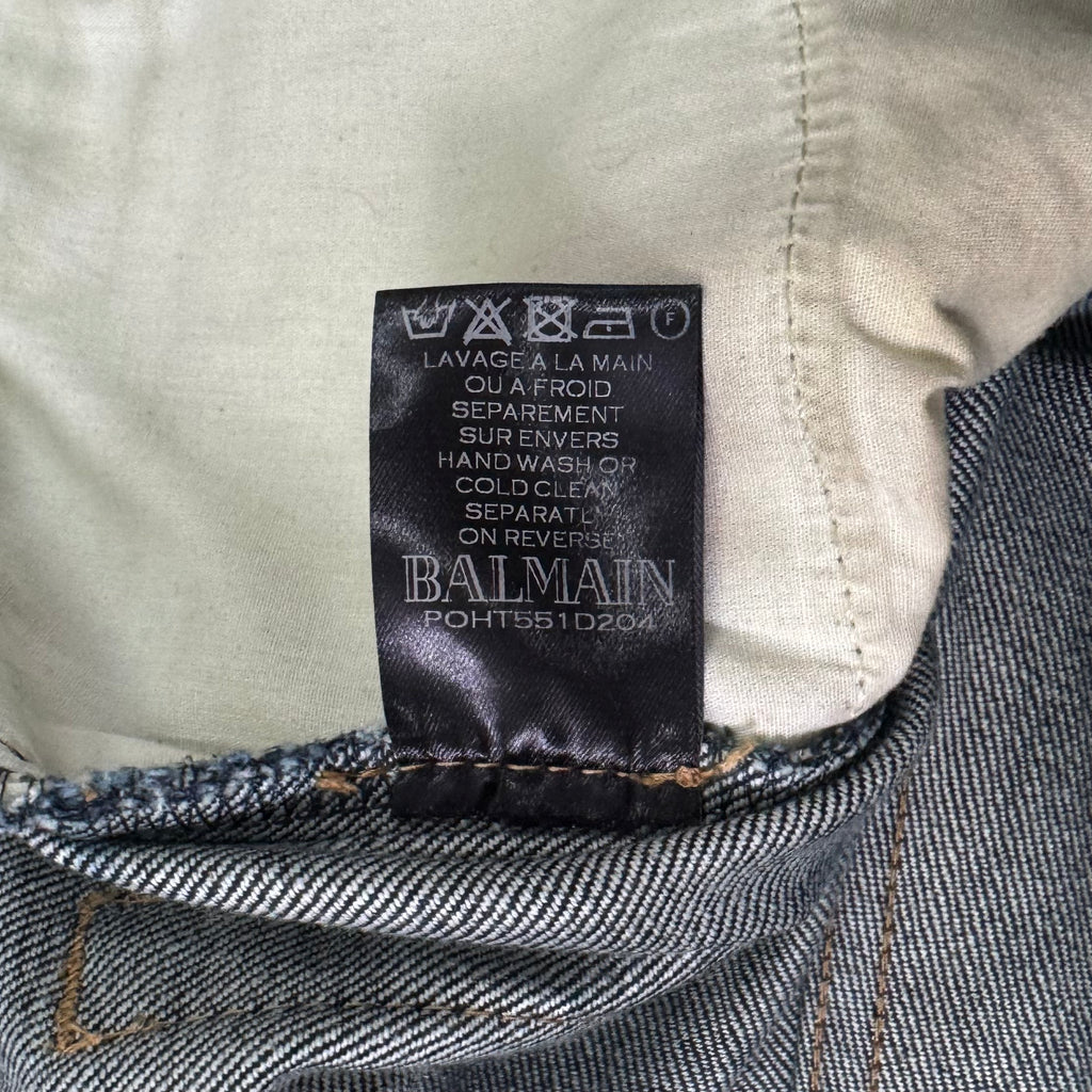 Balmain 2015 Indigo Denim Biker Jeans