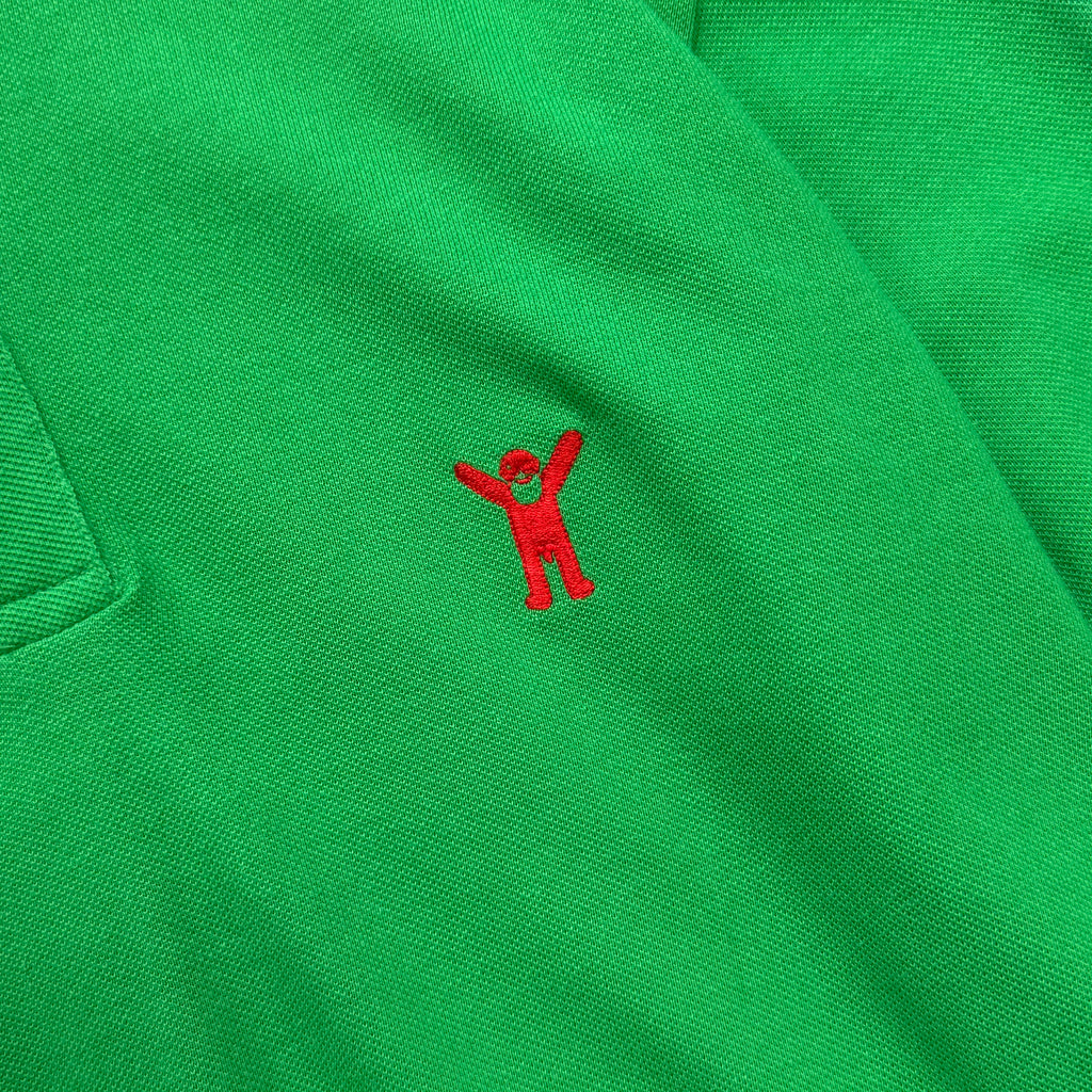 Walter Van Beirendonck Embroidered Green Long-Sleeve Polo