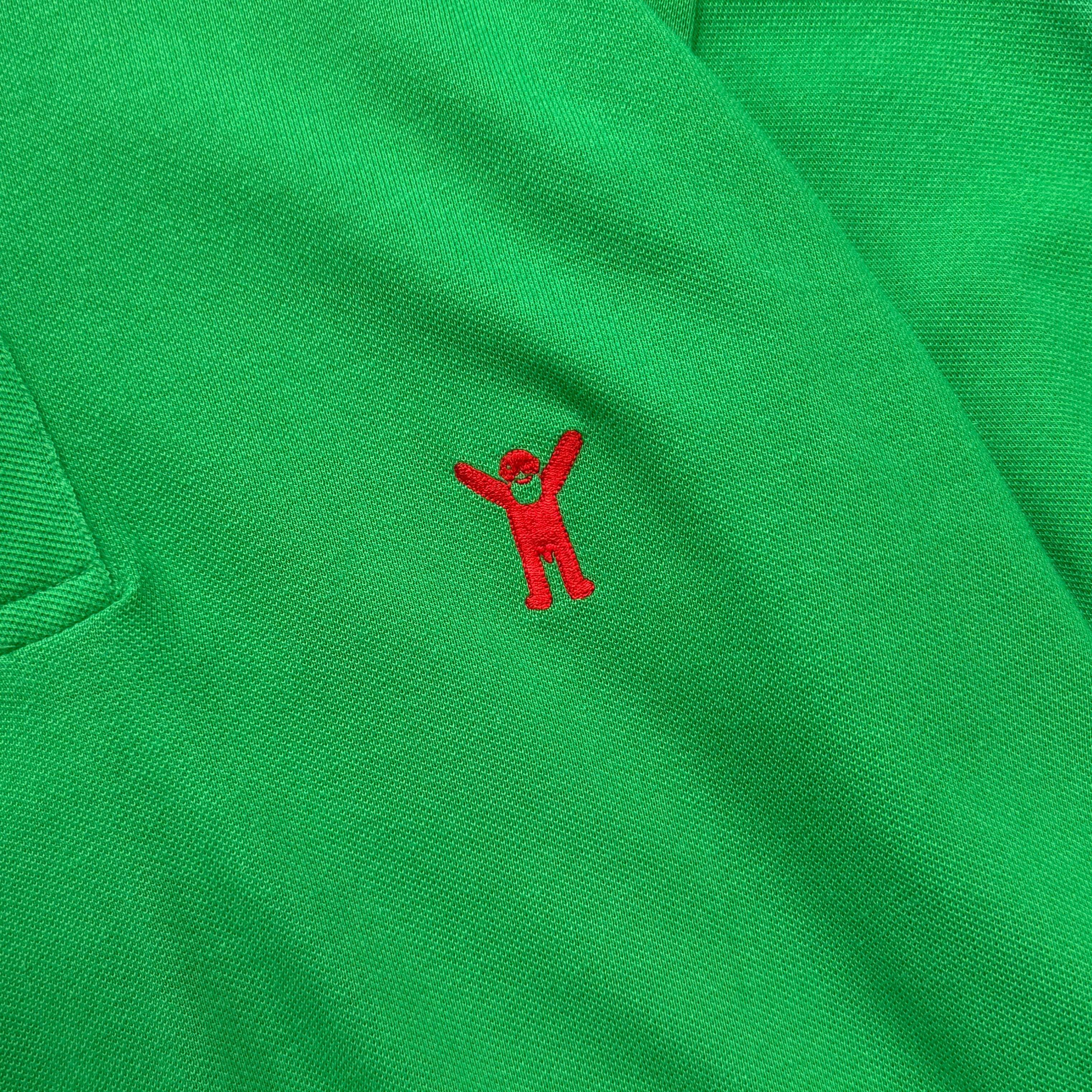 Walter Van Beirendonck Embroidered Green Long-Sleeve Polo