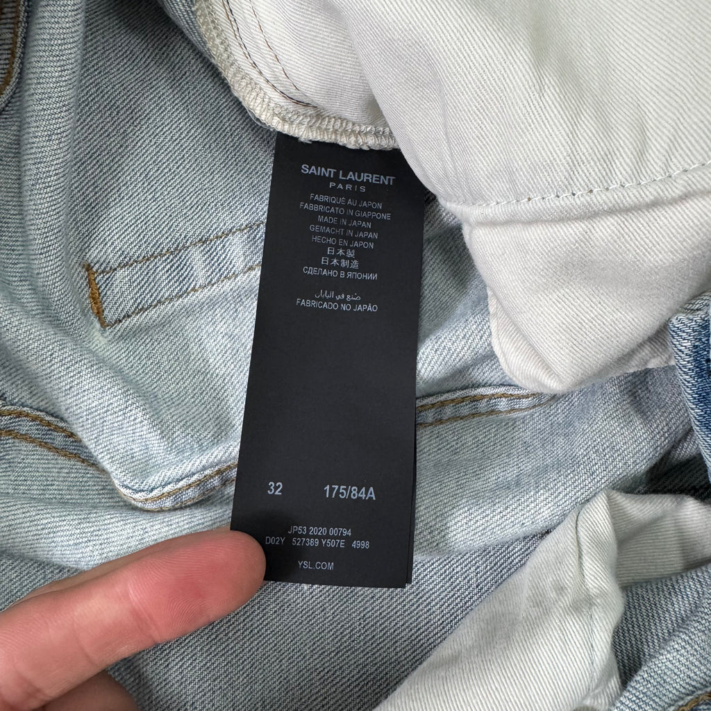 Saint Laurent 2020 Straight-Leg Denim Jeans Light Wash