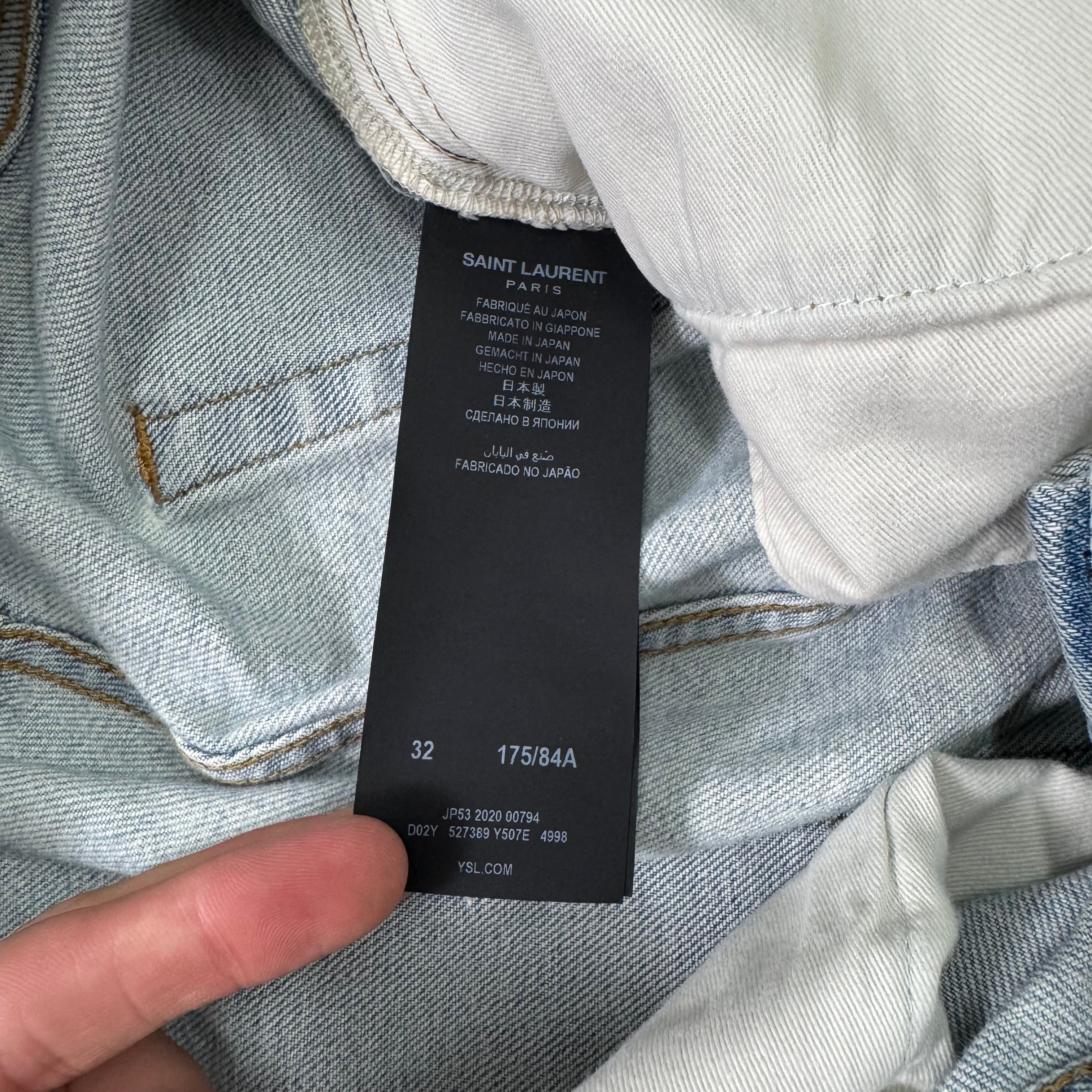 Saint Laurent 2020 Straight-Leg Denim Jeans Light Wash