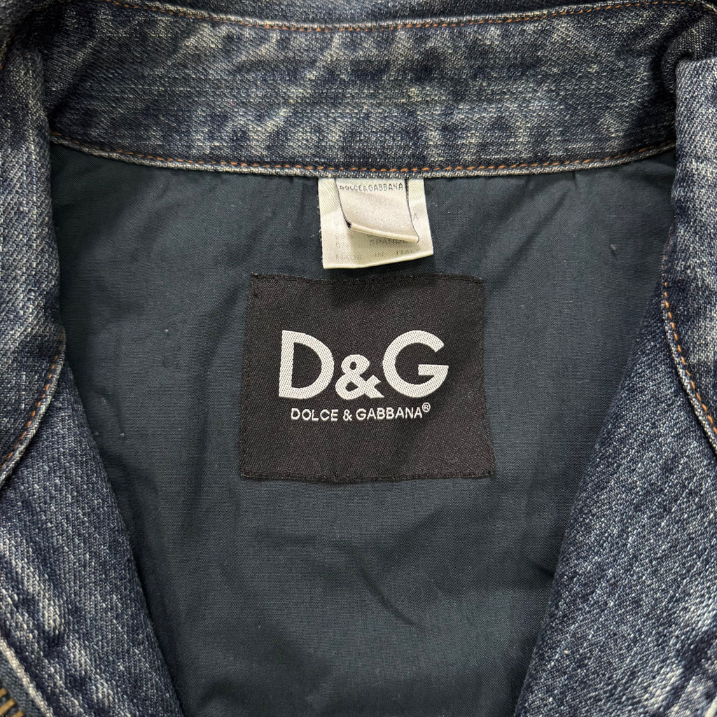 Dolce & Gabbana 2000s Heavy Wash Denim Jacket Blue