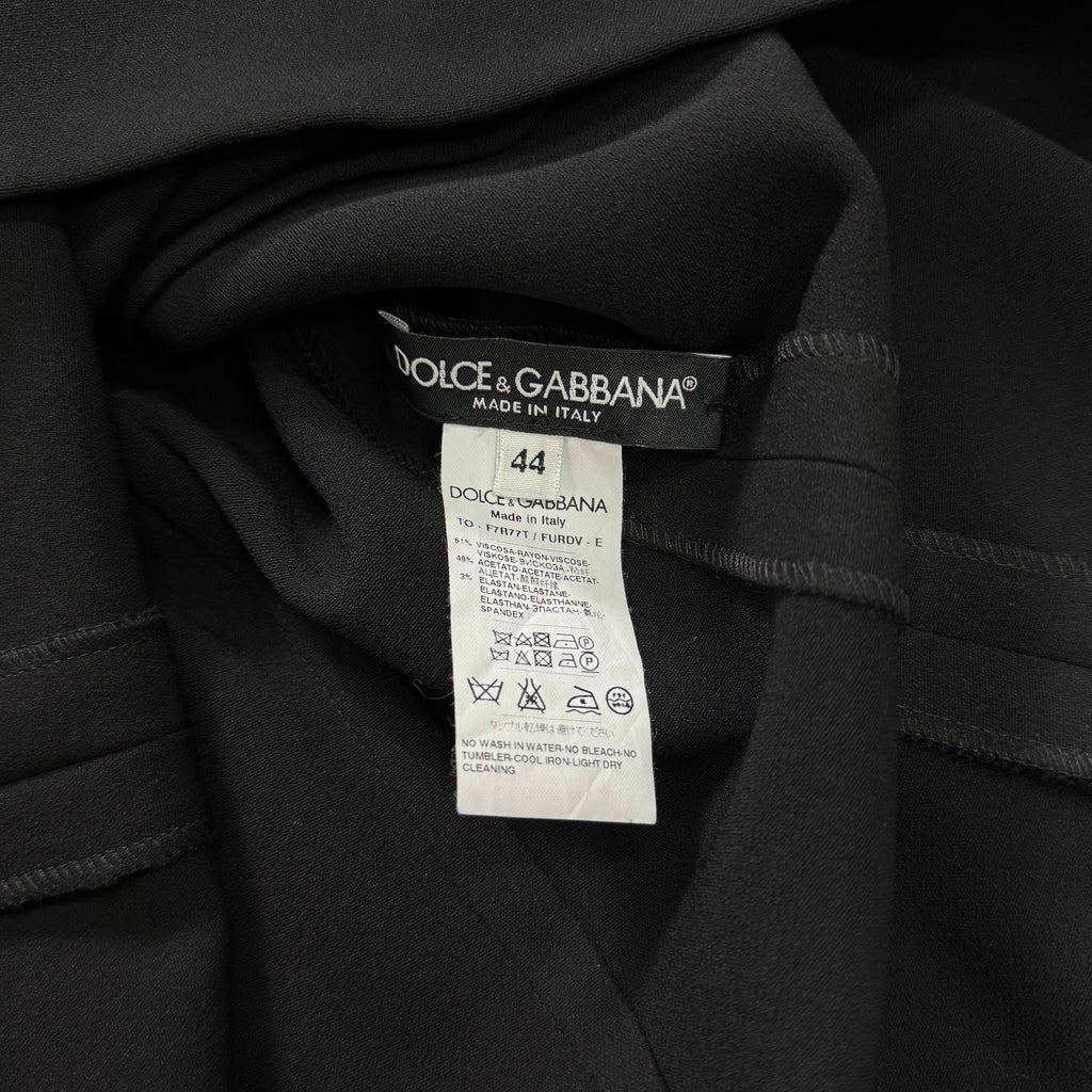 Dolce & Gabbana Black Stand Collar Longsleeve Blouse