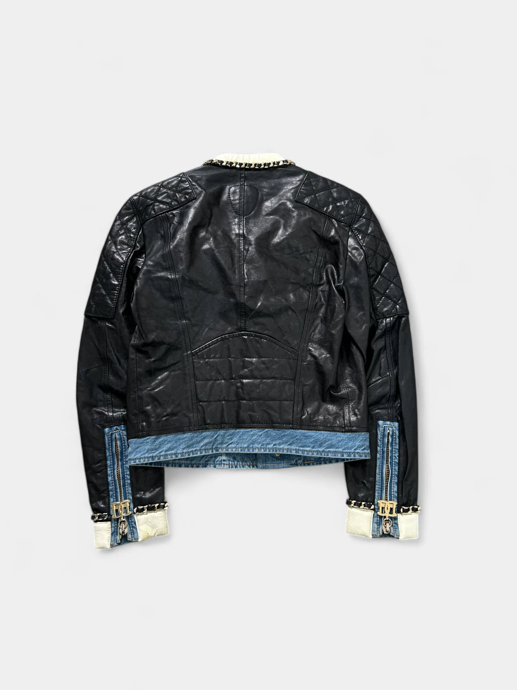 Dsquared2 SS13 Runway Leather And Denim Jacket