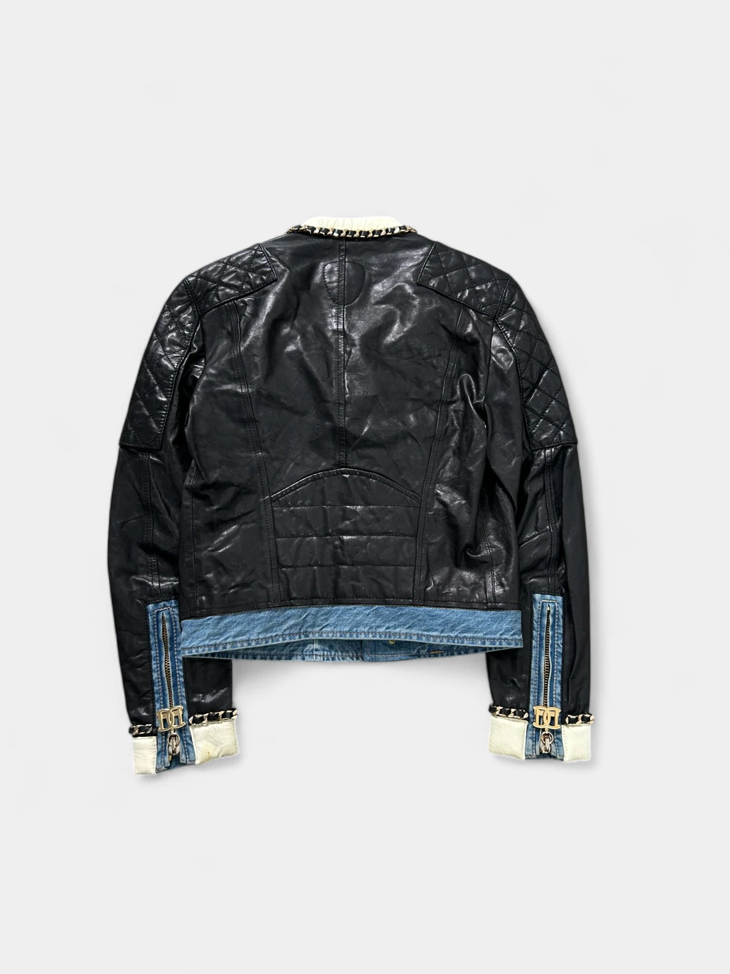 Dsquared2 SS13 Runway Leather And Denim Jacket