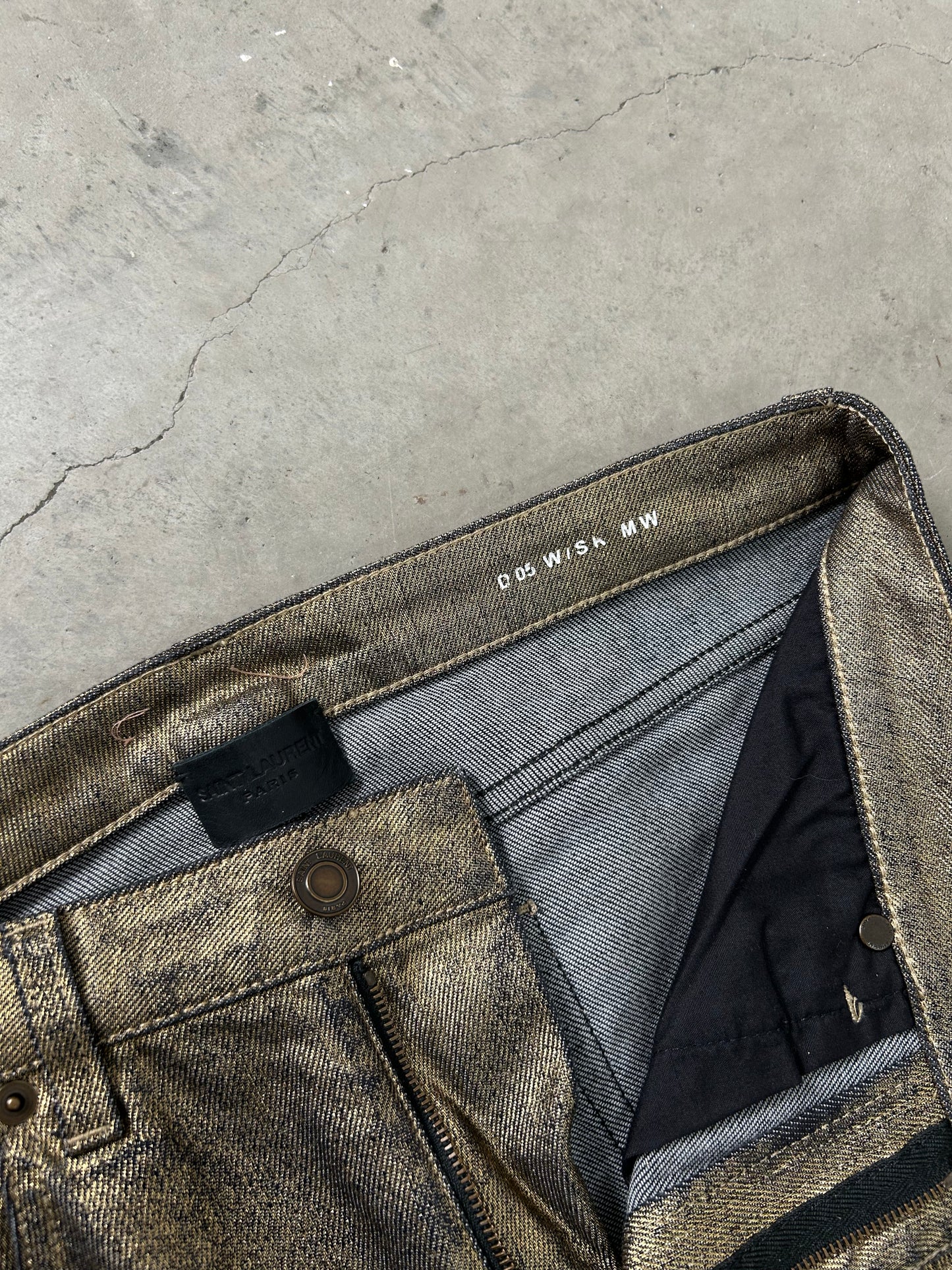 Saint Laurent D05 Hedi Slimane Gold Denim (S/30)