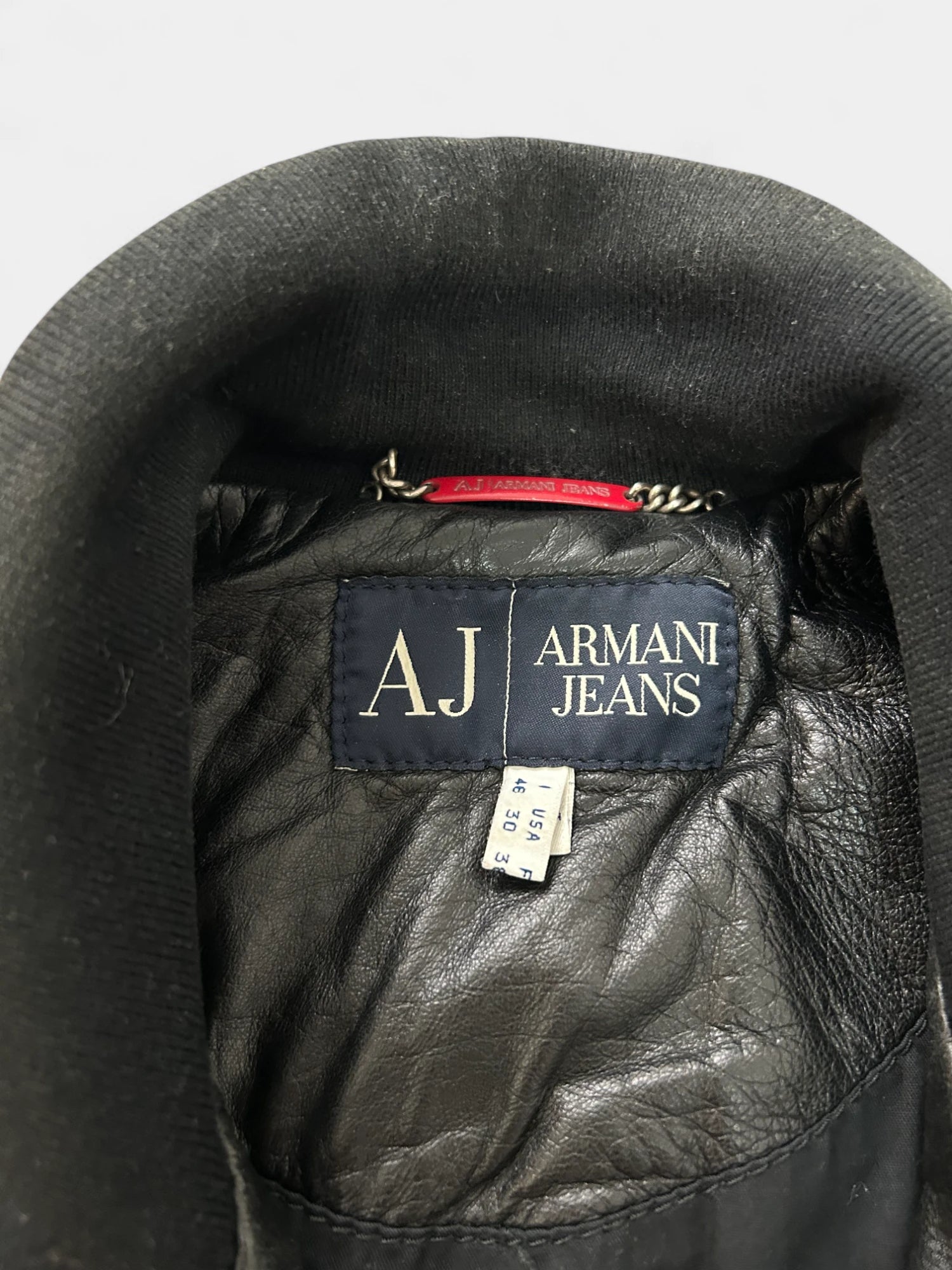 Armani Jeans 2000's Leather Bomber Jacket