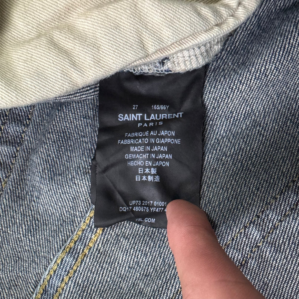 Saint Laurent 2017 Hedi Slimane Washed Blue Skinny Denim Jeans