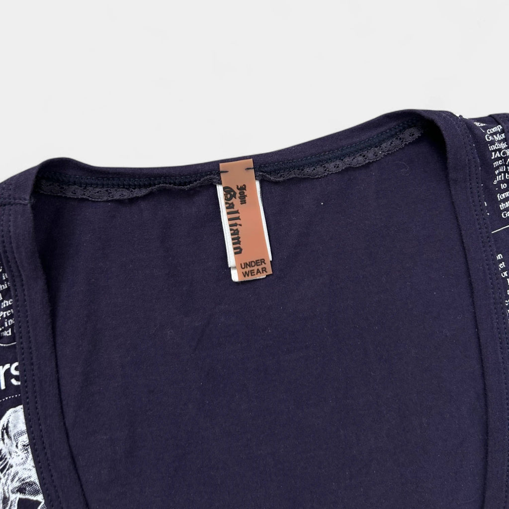 Galliano Graphic Newspaper Tank Top