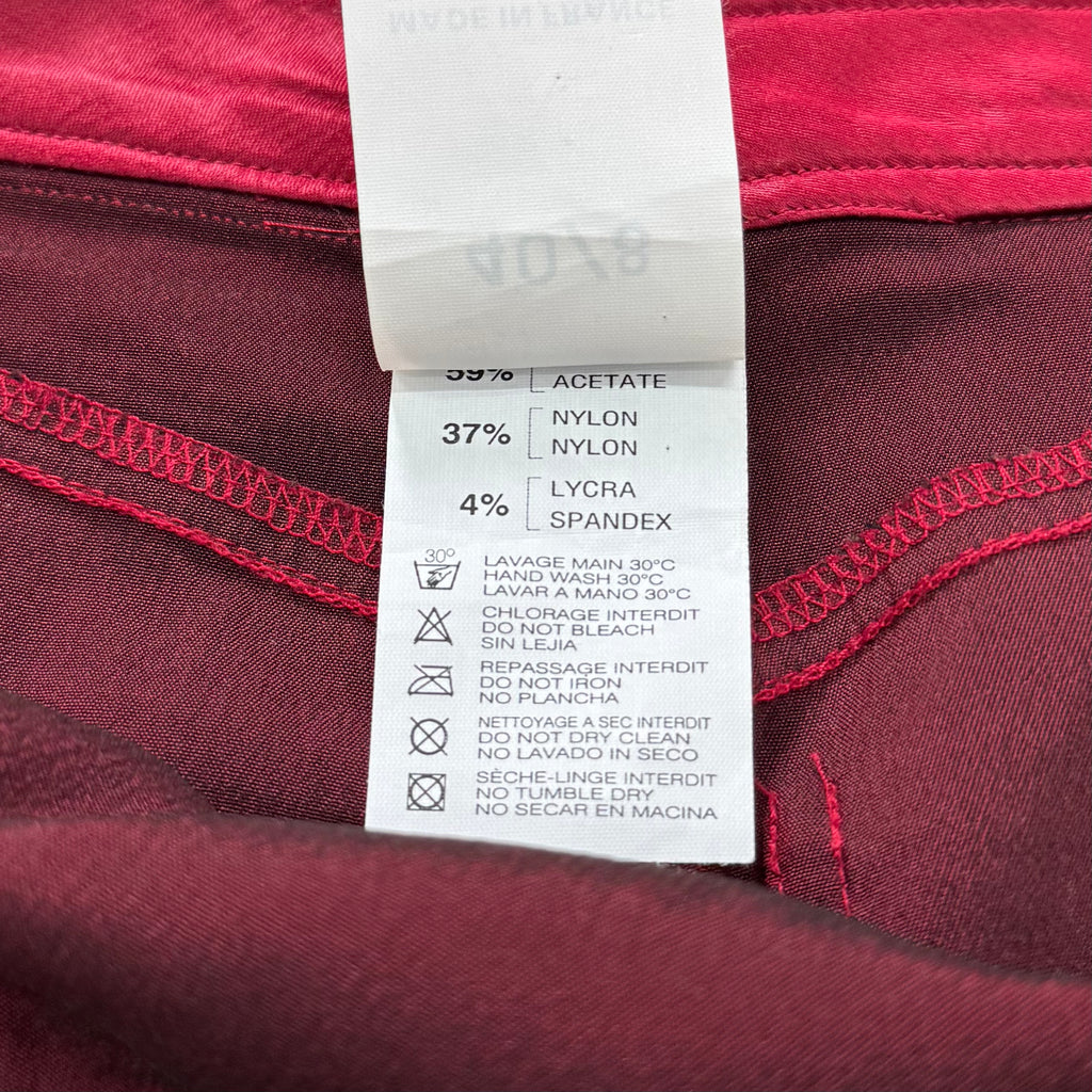 Plein Sud 2000s Asymmetrical Red Satin Midi Skirt