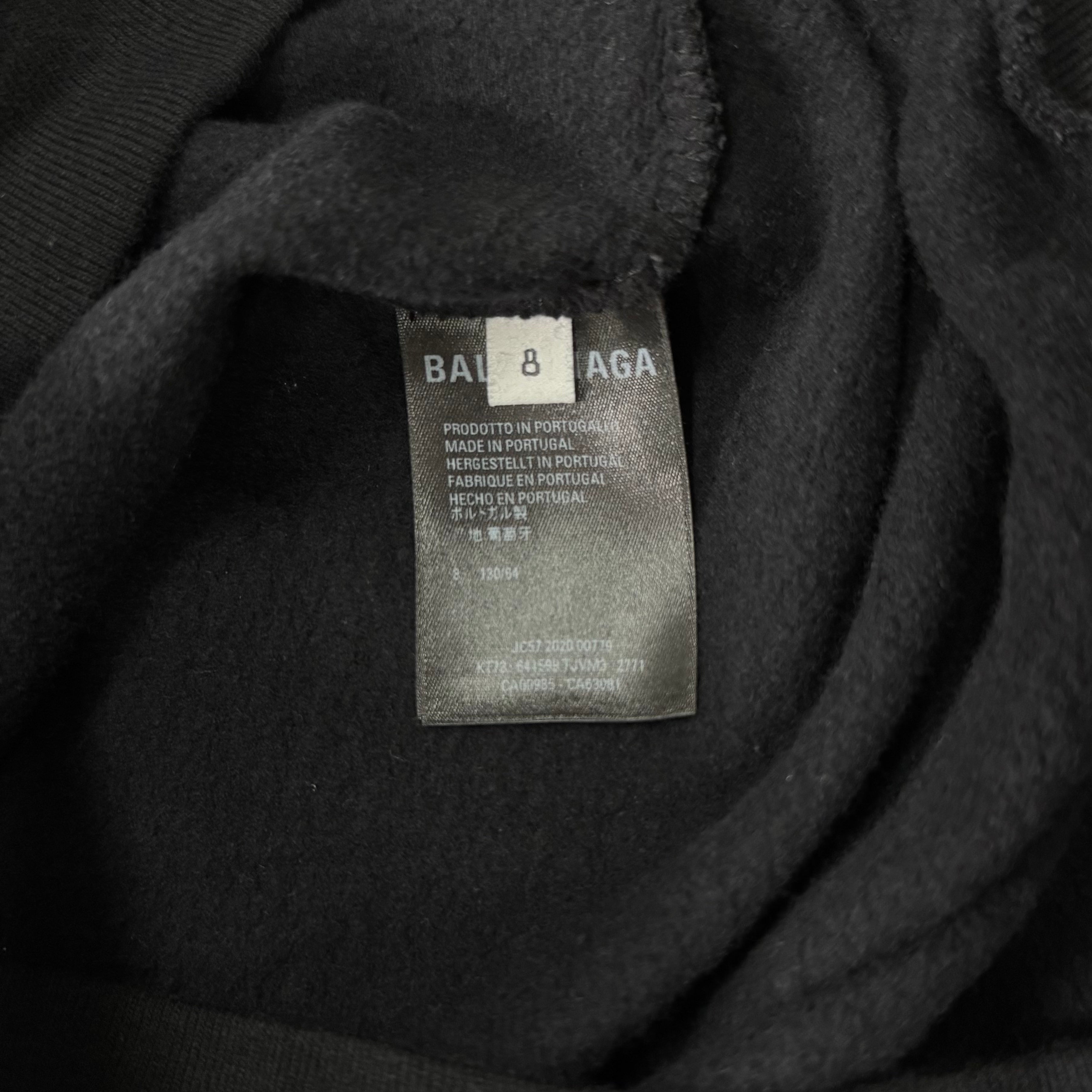 Balenciaga 2020 Languages Logo Graphic Black Hoodie