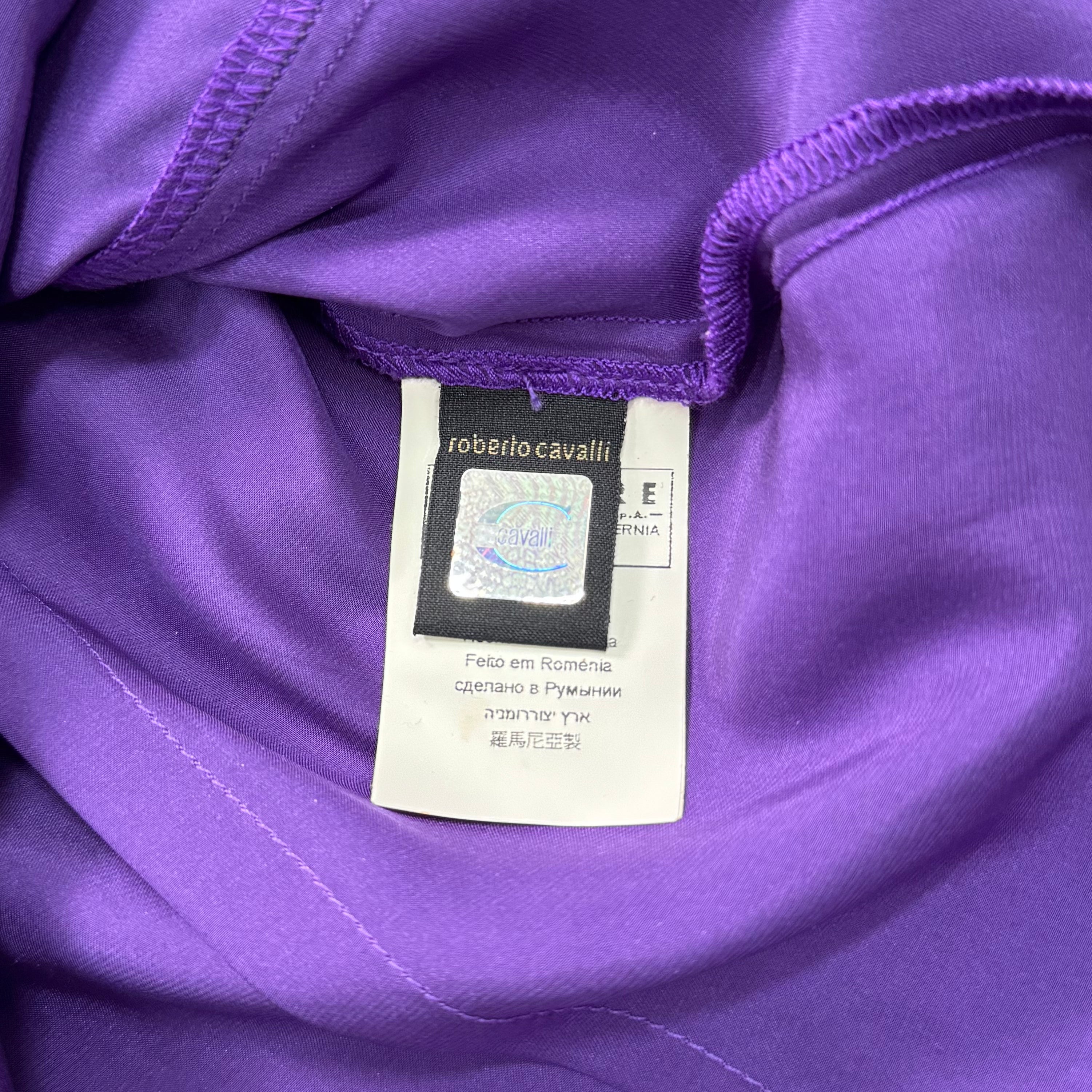 Just Cavalli 2000s Purple Satin Blouse