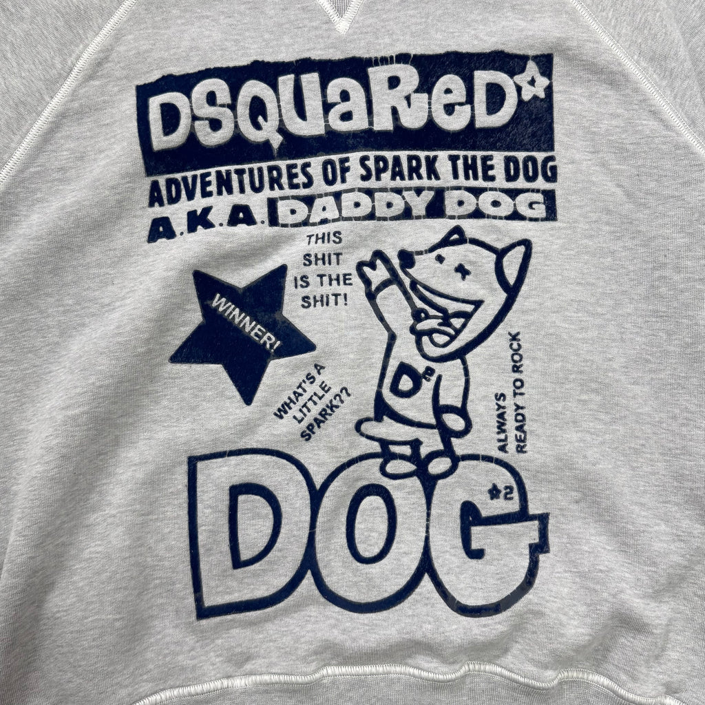 Dsquared2 2000's Dog Graphic Distressed Crewneck