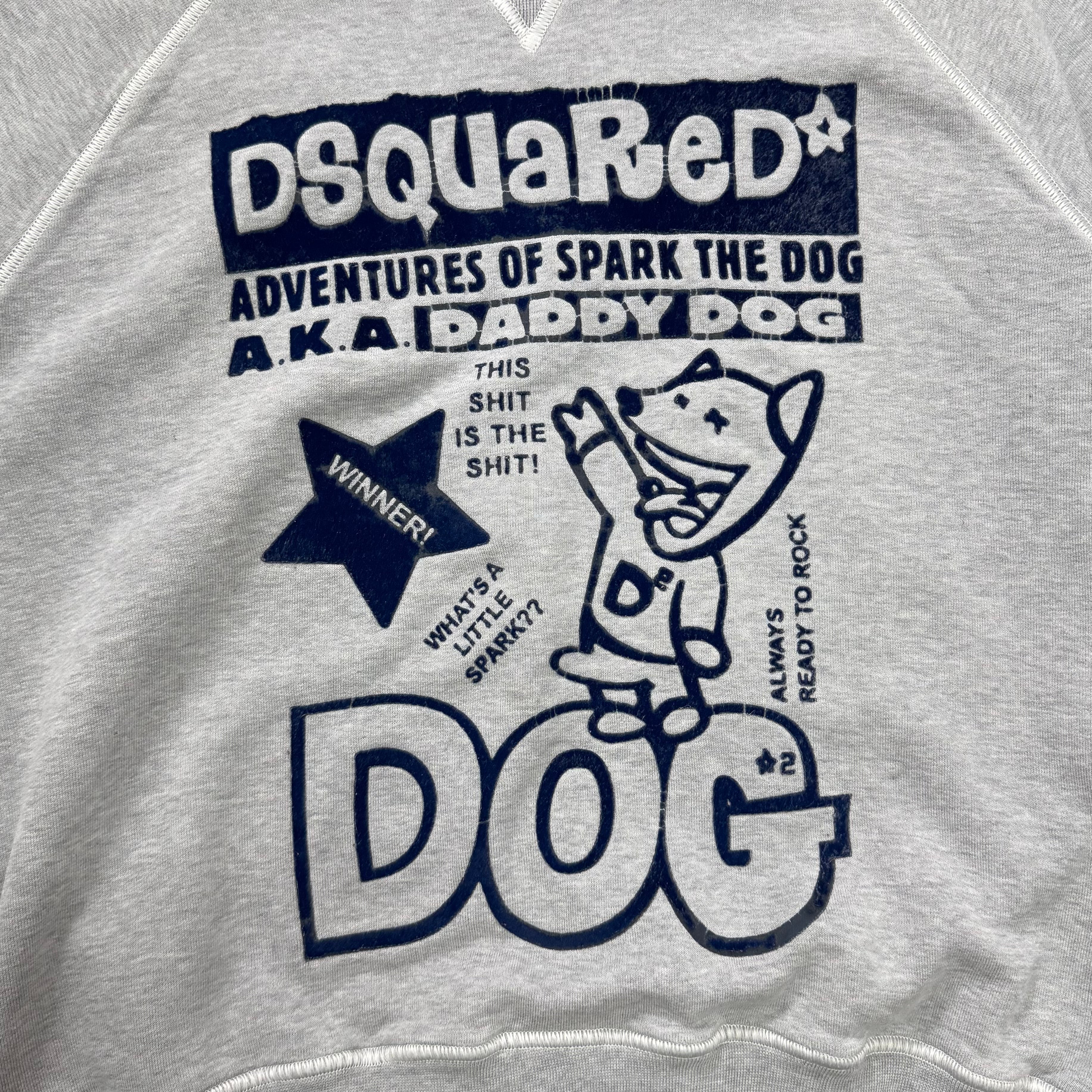 Dsquared2 2000's Dog Graphic Distressed Crewneck