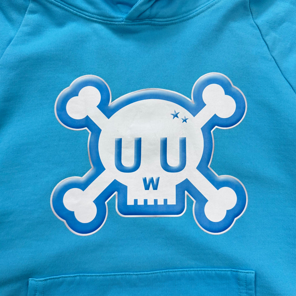 Otaku is Dead 72 Raglan "UwU" Skull Blue Hoodie