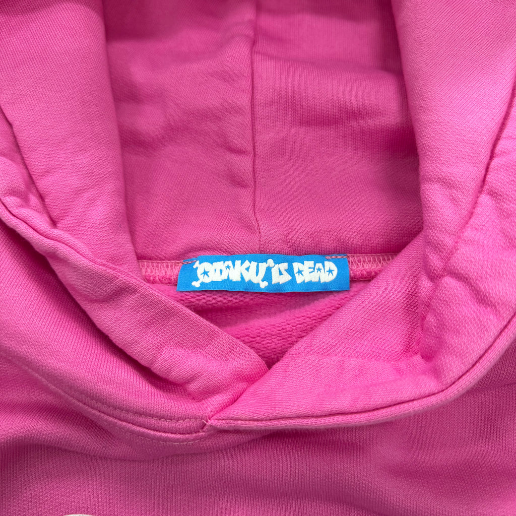 Otaku is Dead 72 Raglan "UwU" Skull Pink Hoodie