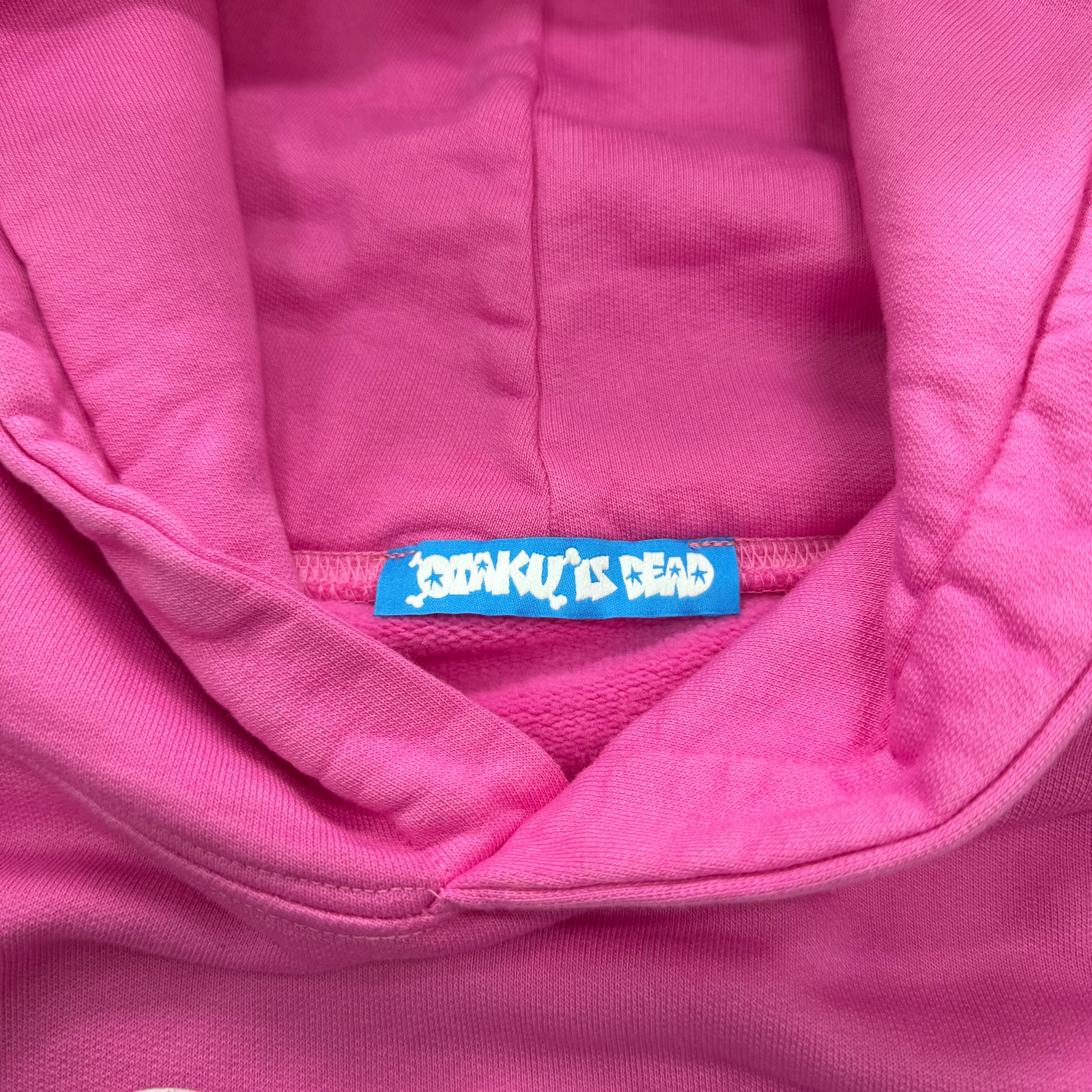Otaku is Dead 72 Raglan "UwU" Skull Pink Hoodie