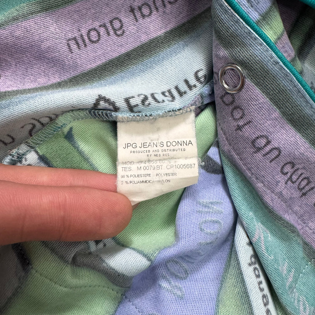 Jean Paul Gaultier 1996 Bookshelf Print Mesh Top