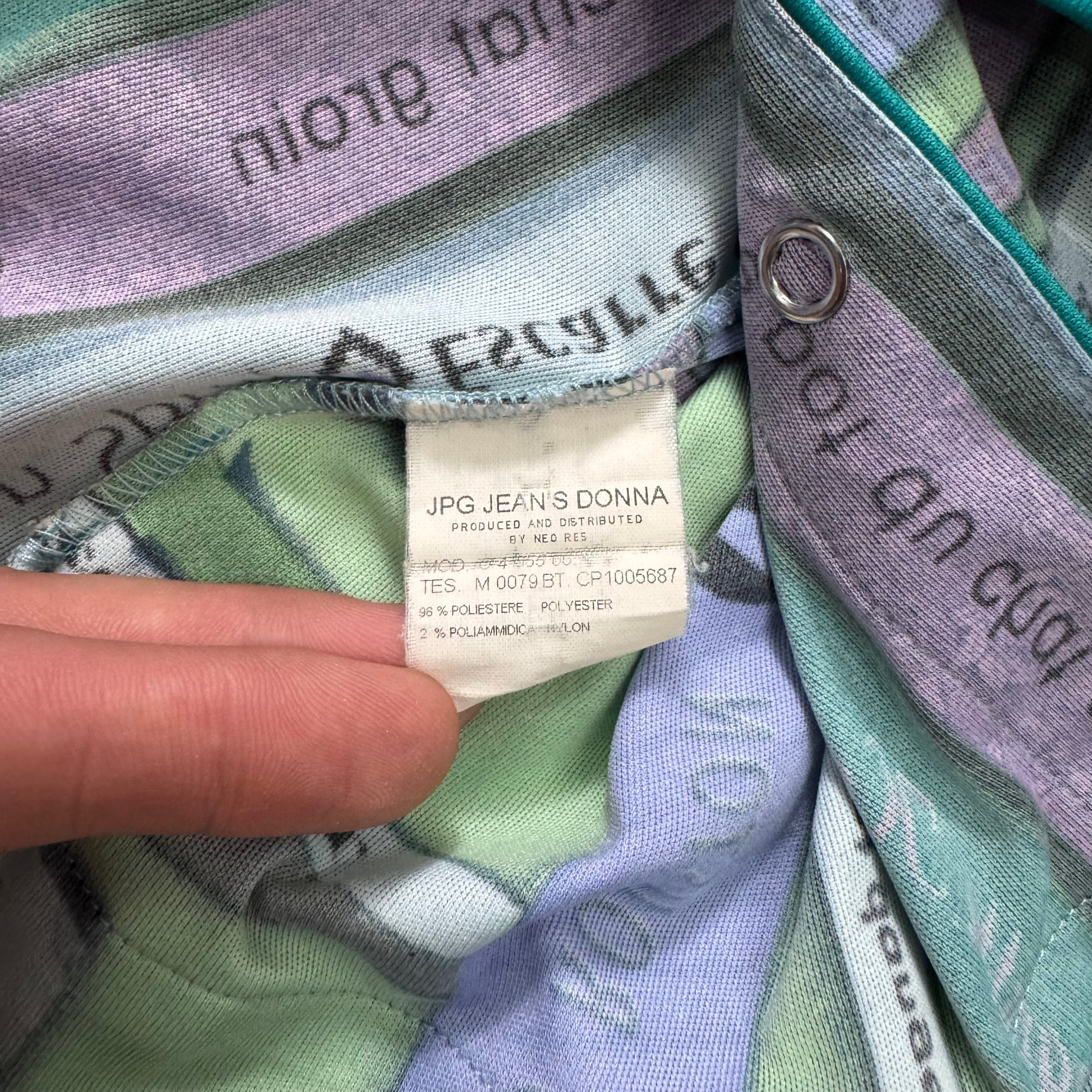 Jean Paul Gaultier 1996 Bookshelf Print Mesh Top