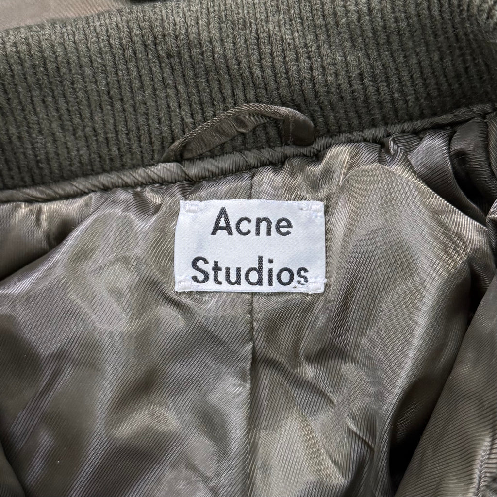 Acne Studios Green Padded Nylon Long-Bomber Jacket