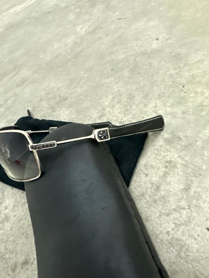 Chrome Hearts Leather Temple Sunglasses