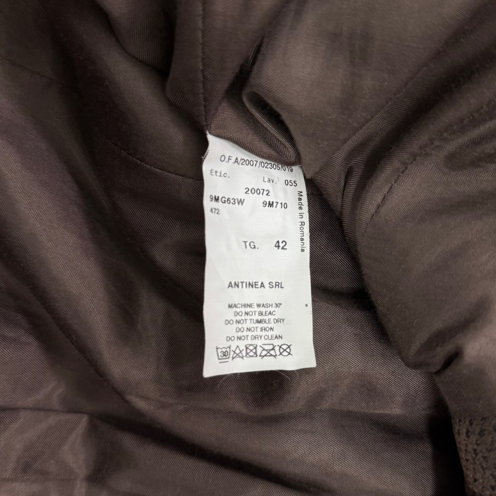 Armani Collezioni 1990s Snake Skin Fur Trim Brown Jacket