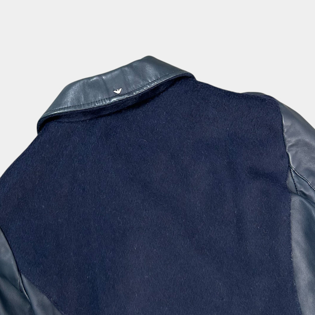 Armani Jeans Leather Navy Percecto Jacket
