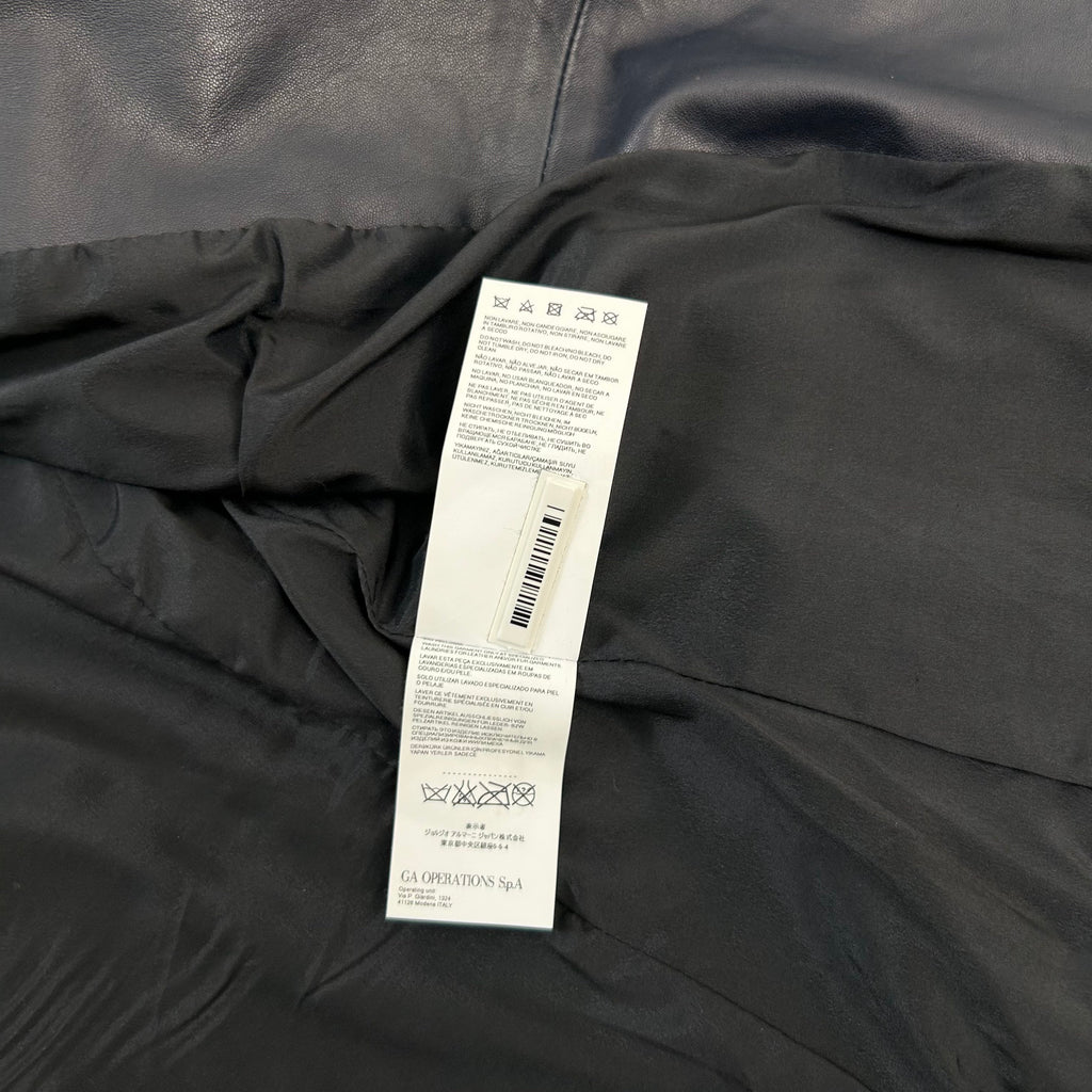 Armani Jeans Leather Navy Percecto Jacket
