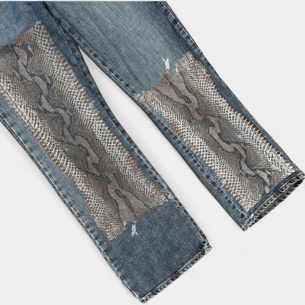 Just Cavalli Denim Snakeskin Patchwork Jeans