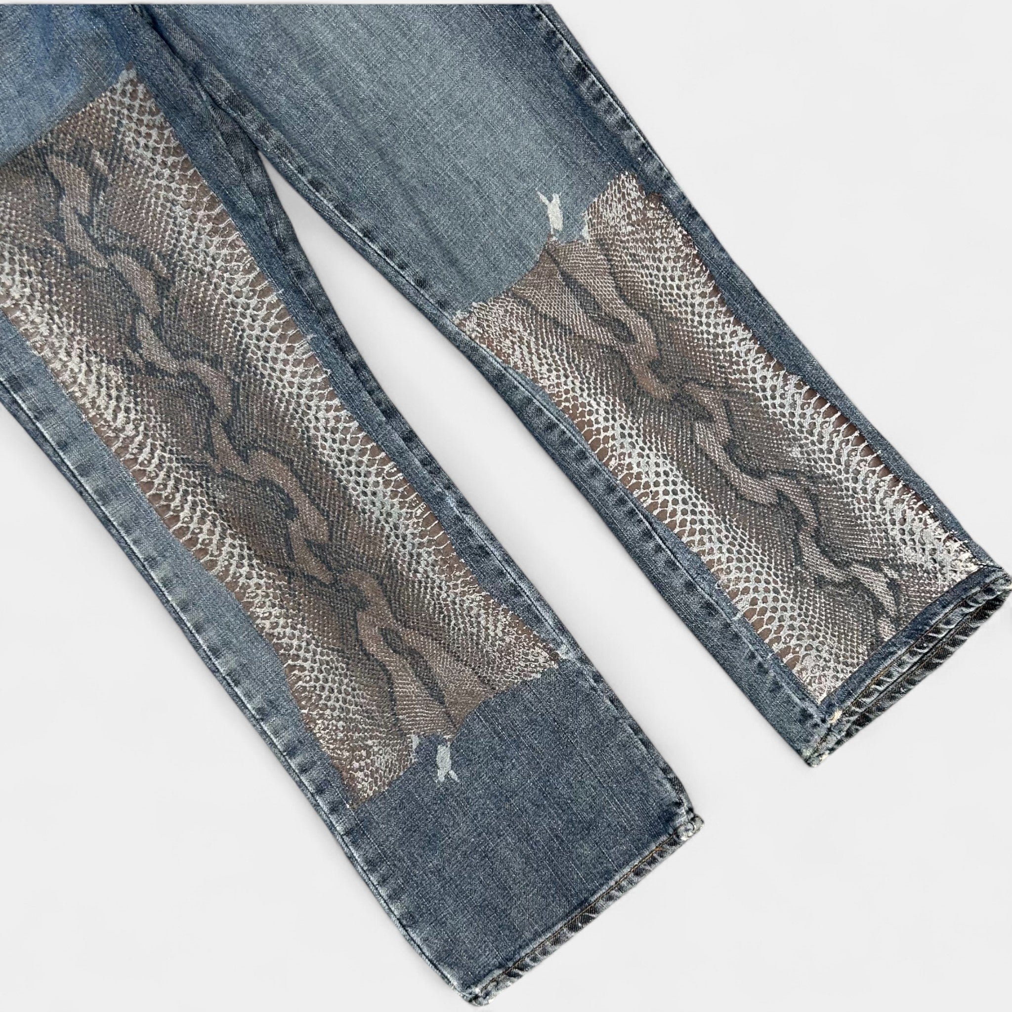 Just Cavalli Denim Snakeskin Patchwork Jeans