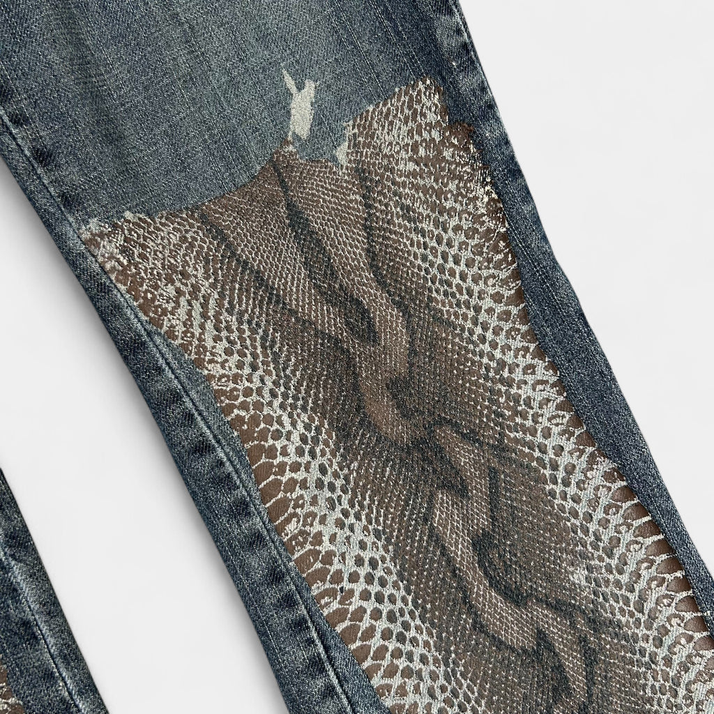 Just Cavalli Denim Snakeskin Patchwork Jeans