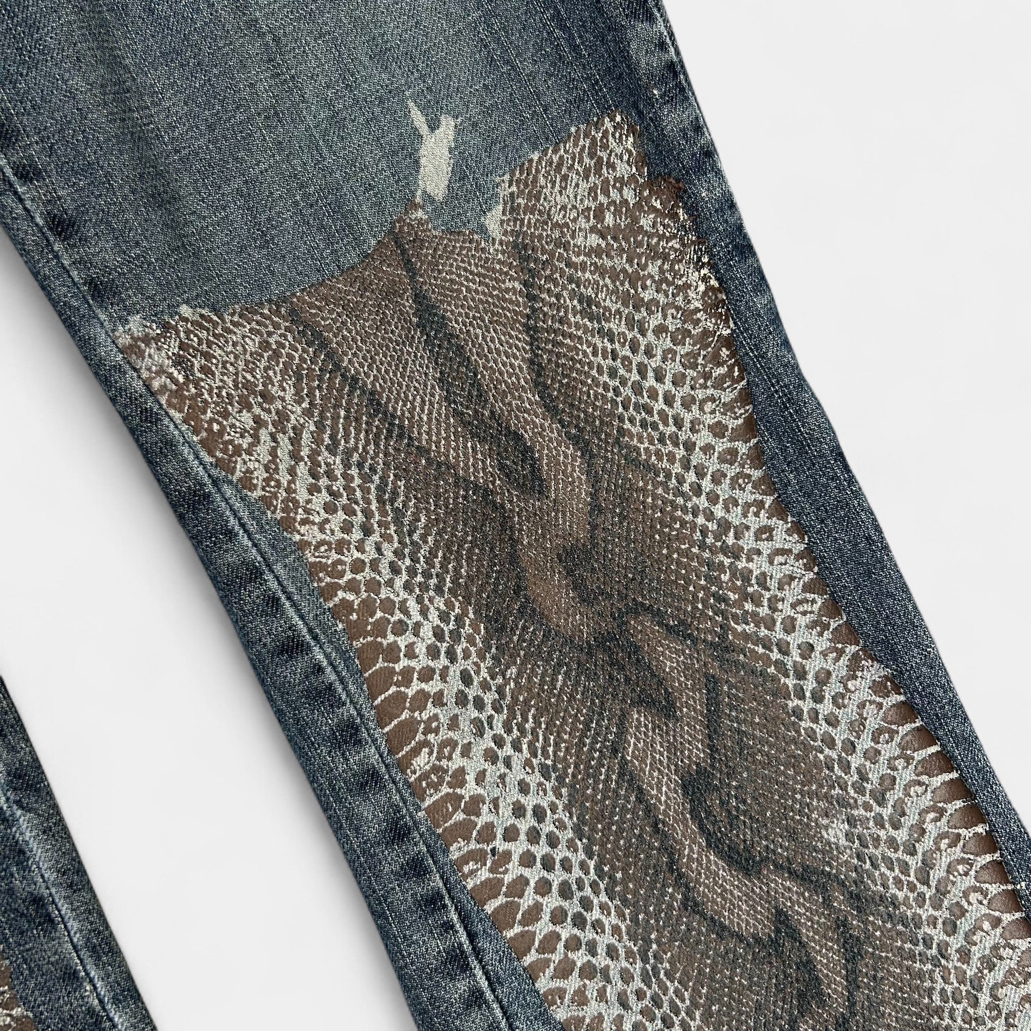 Just Cavalli Denim Snakeskin Patchwork Jeans