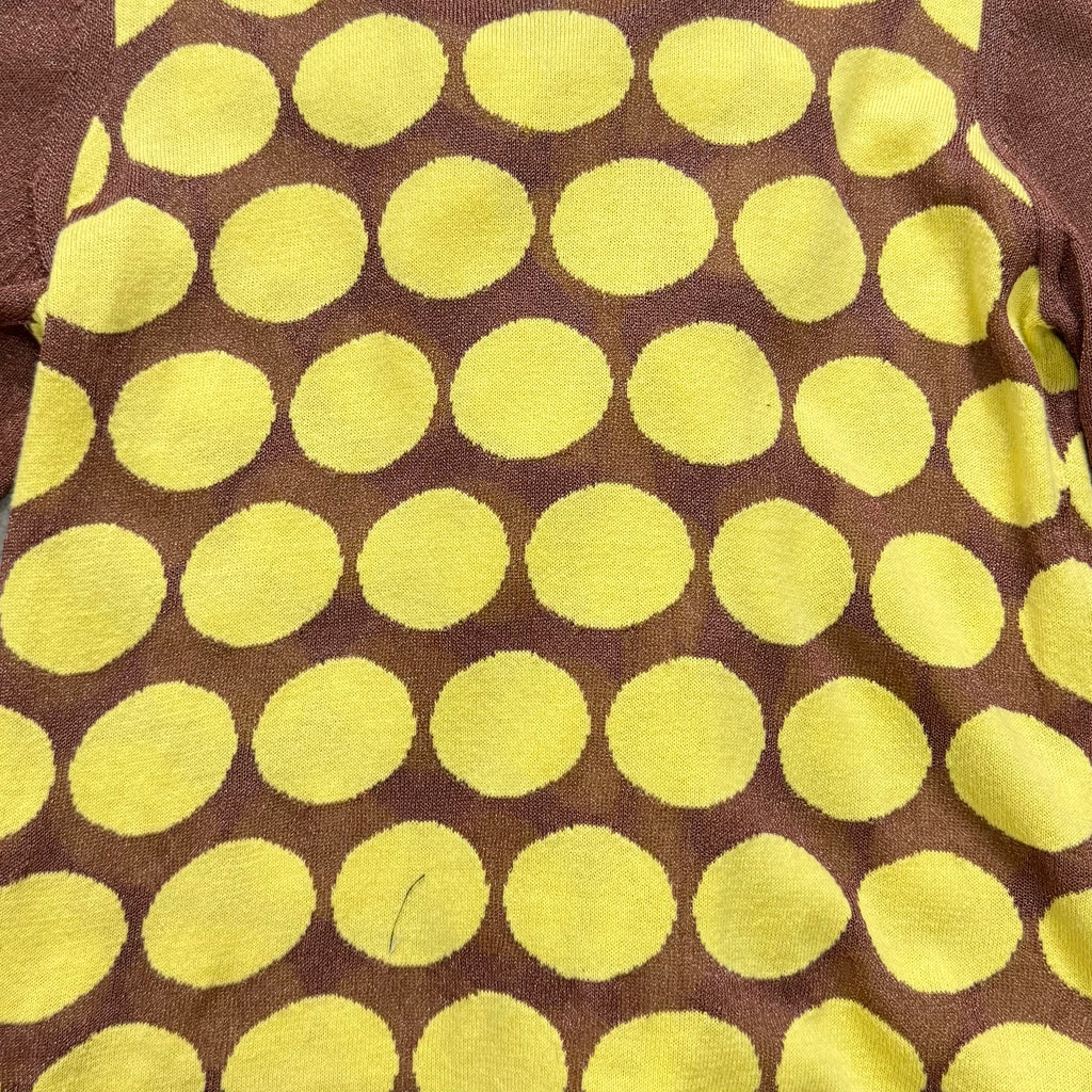 Marni Polka Dot Ruffled Short-Sleeve Knit Top