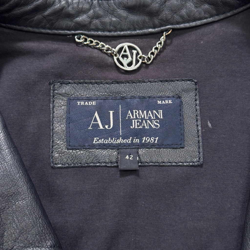 Armani Jeans Hybrid Leather Panel Biker Jacket