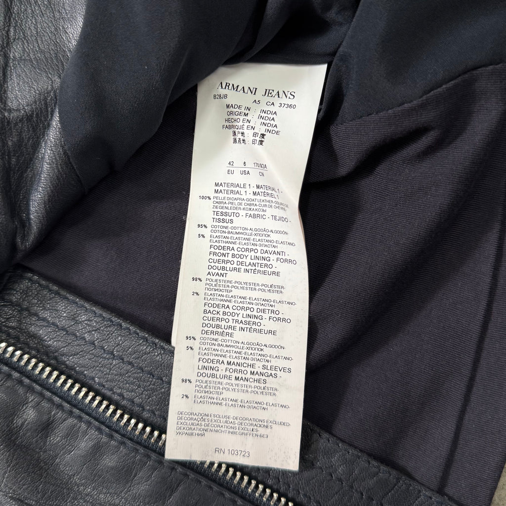 Armani Jeans Hybrid Leather Panel Biker Jacket