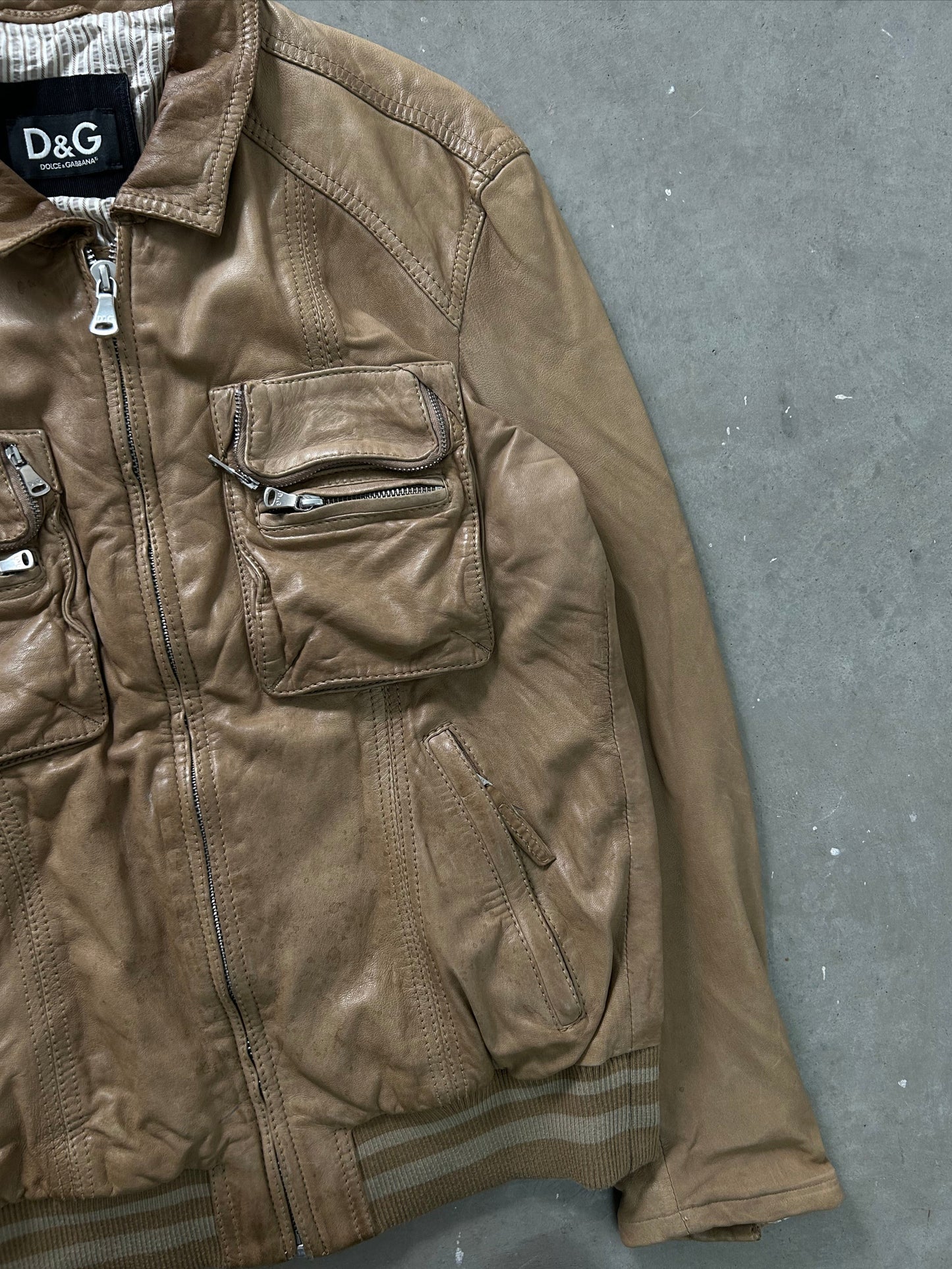 Dolce & Gabbana Multipocket Leather Jacket