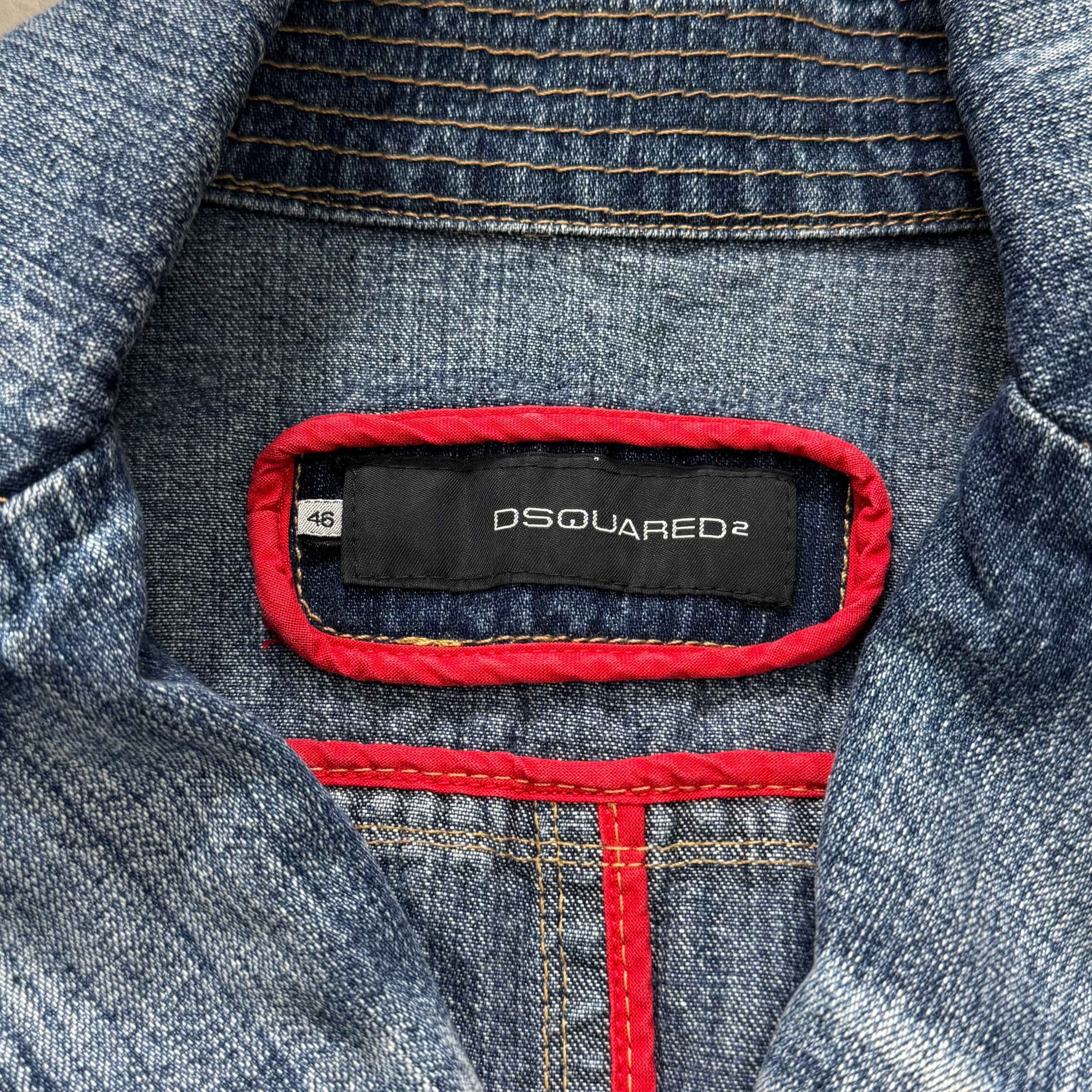 Dsquared2 2000s Denim Moto Multi-Button Jacket