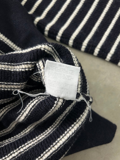 Jean Paul Gaultier Striped Double Collar Sweatshirt