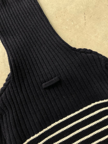 Jean Paul Gaultier Striped Double Collar Sweatshirt