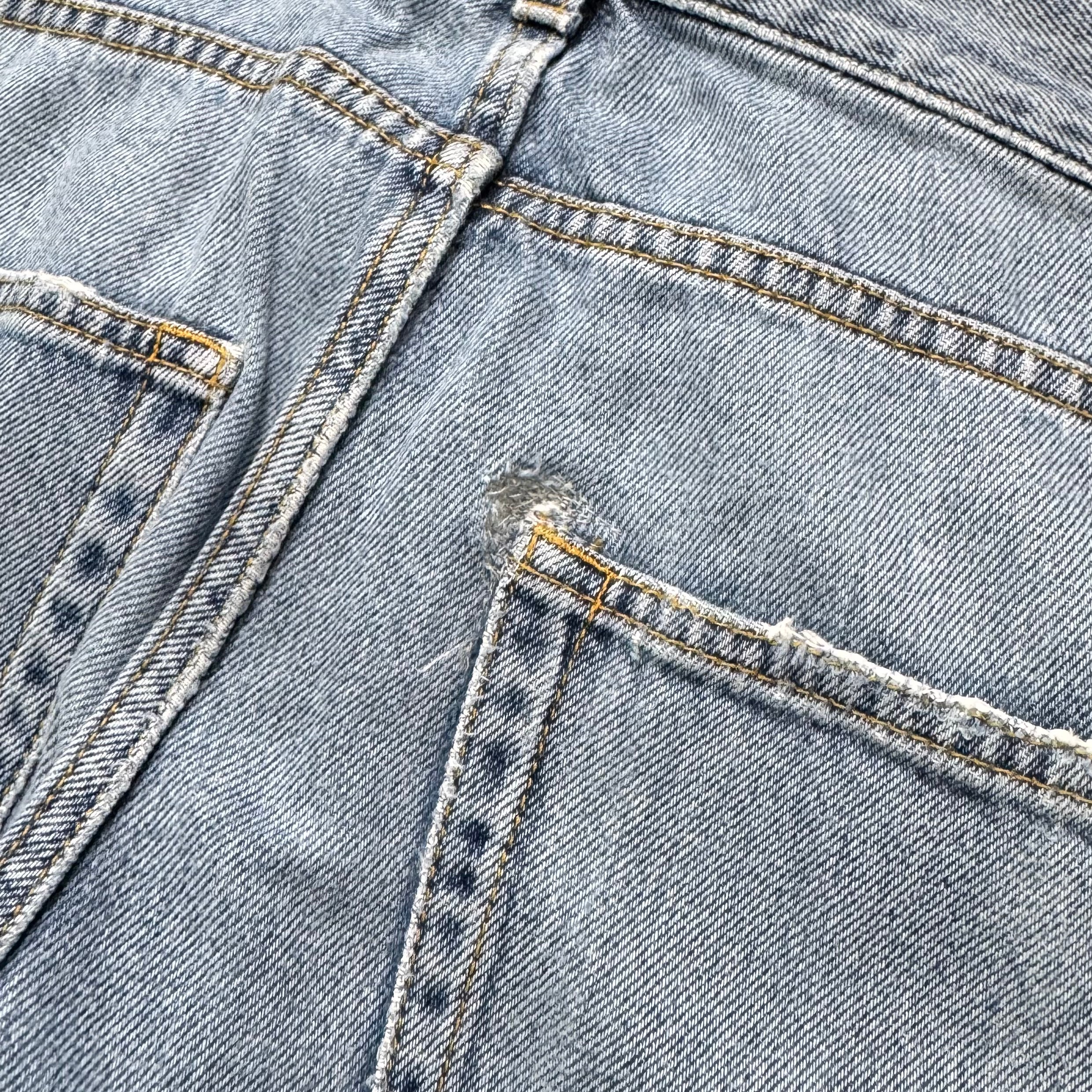 Saint Laurent D14 Straight-Leg Hand-Stitching Denim Jeans