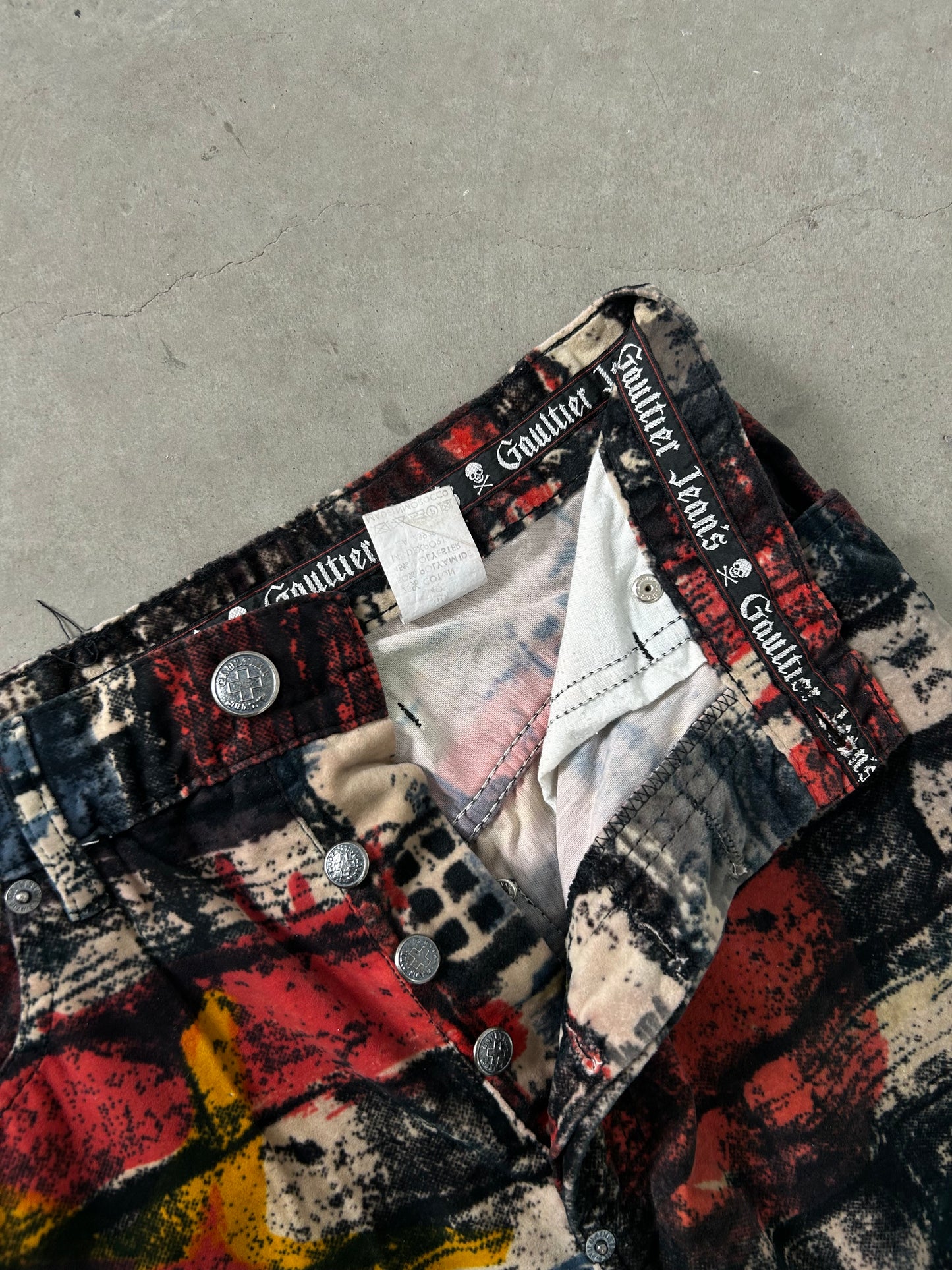 Jean Paul Gaultier FW1997 Brick Print Velvet Pants