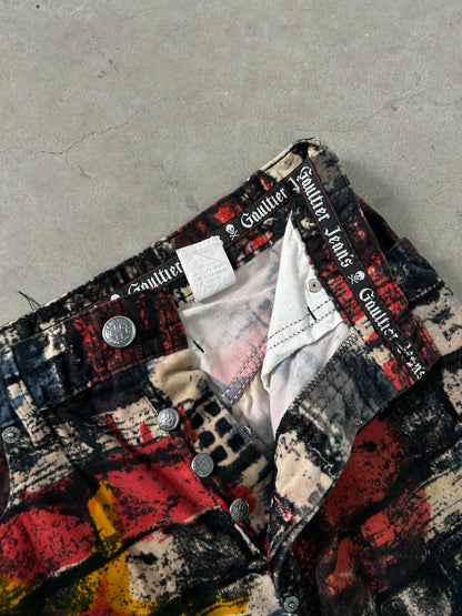 Jean Paul Gaultier FW1997 Brick Print Velvet Pants