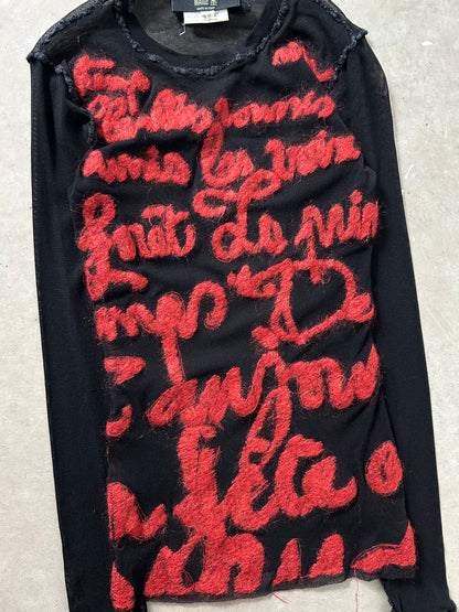 Jean Paul Gaultier FW01 Script Letter Mesh