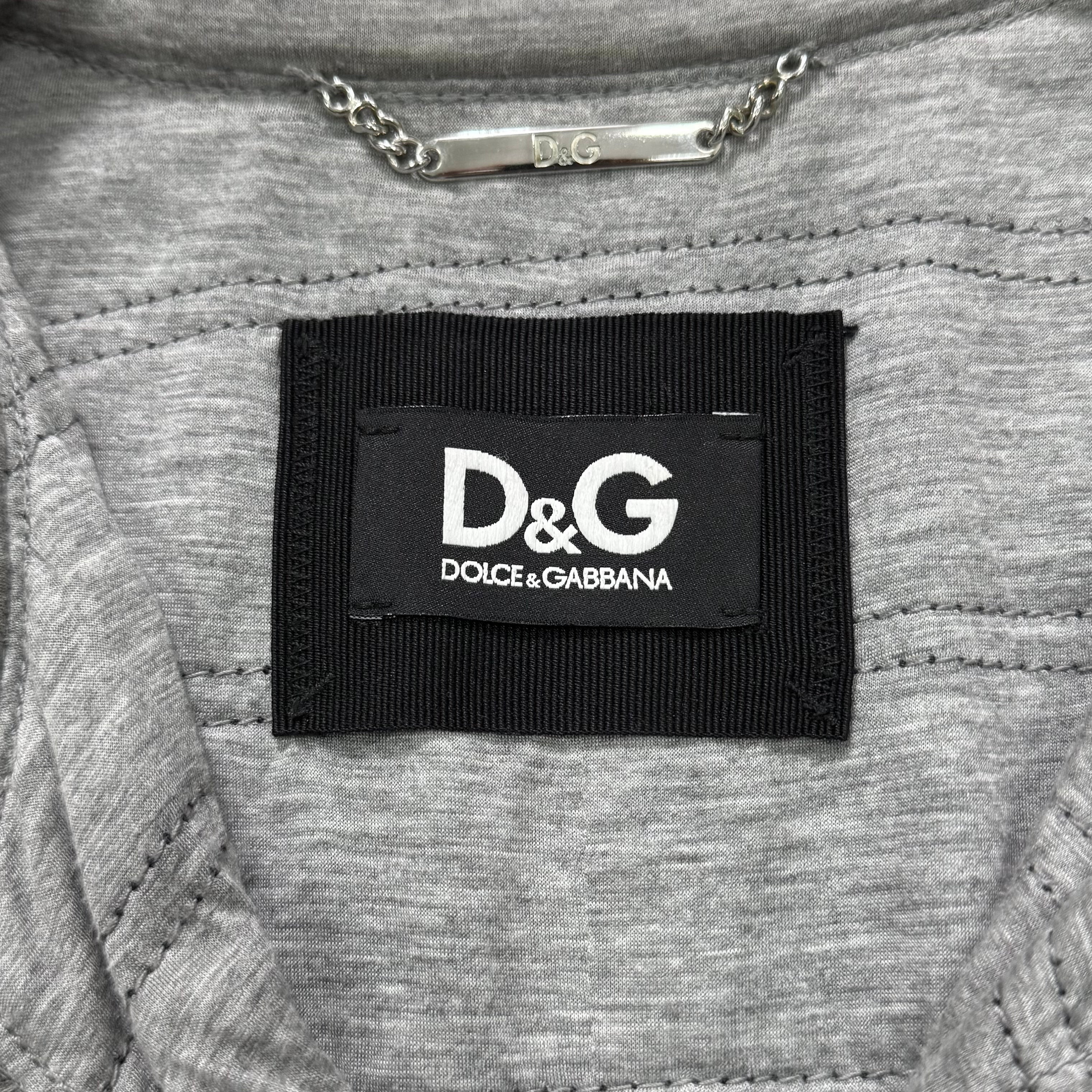 Dolce & Gabbana Chain Trim and Black Leather Jacket