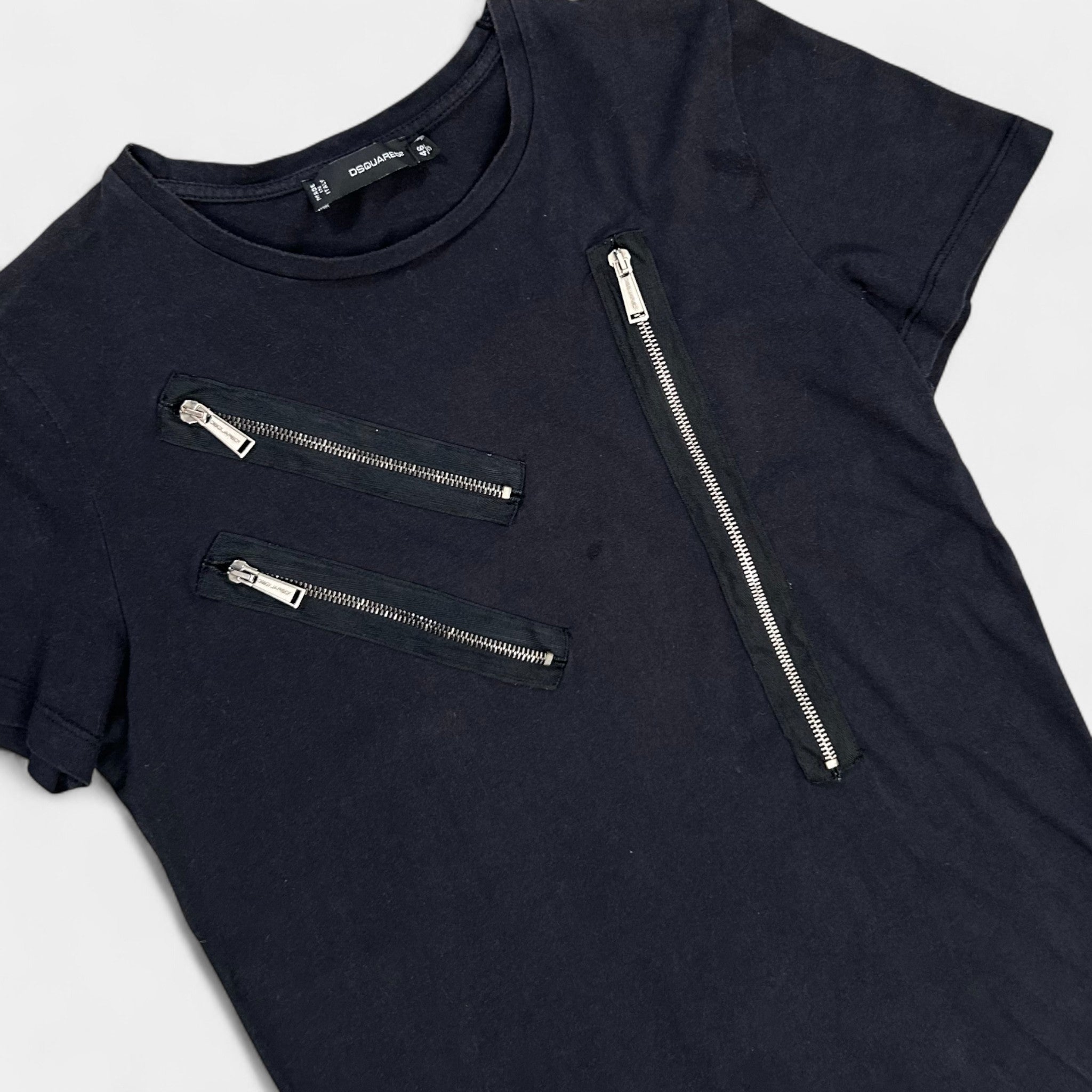 Dsquared 2000s Black Multizipper Tee