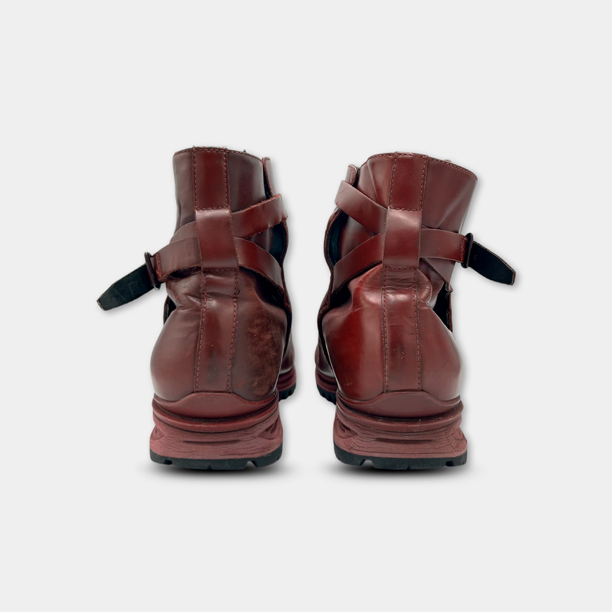 Acne Studios Track Oxblood Leather Boots