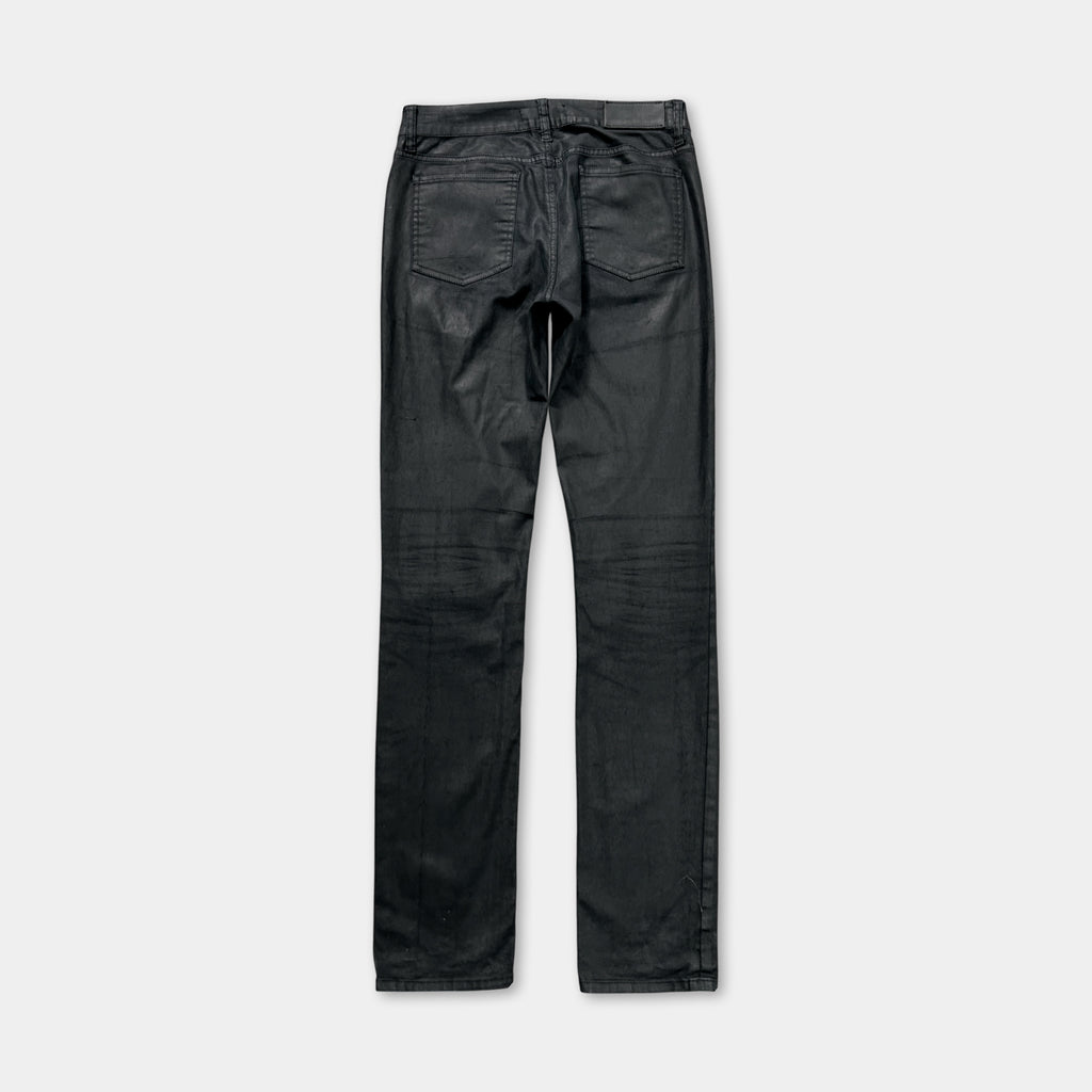 Acne Studios Vintage Avant-Garde Black Coated Denim Skinny Jeans