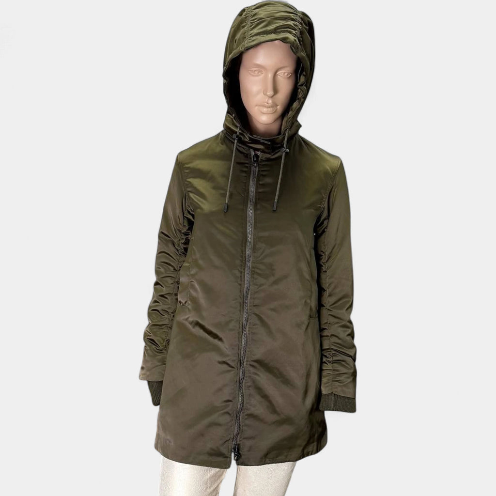 Acne Studios Green Padded Nylon Long-Bomber Jacket
