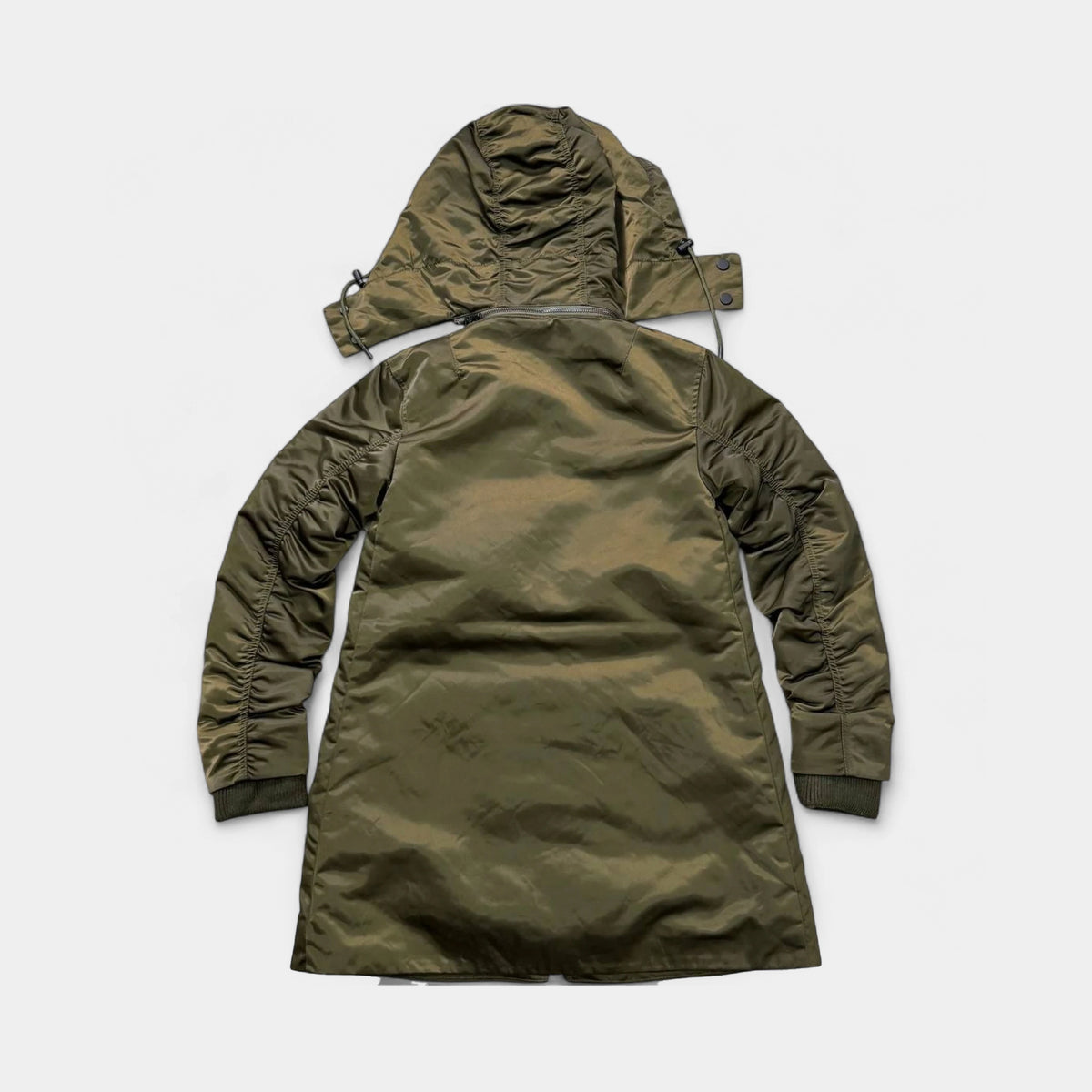 Acne Studios Green Padded Nylon Long-Bomber Jacket